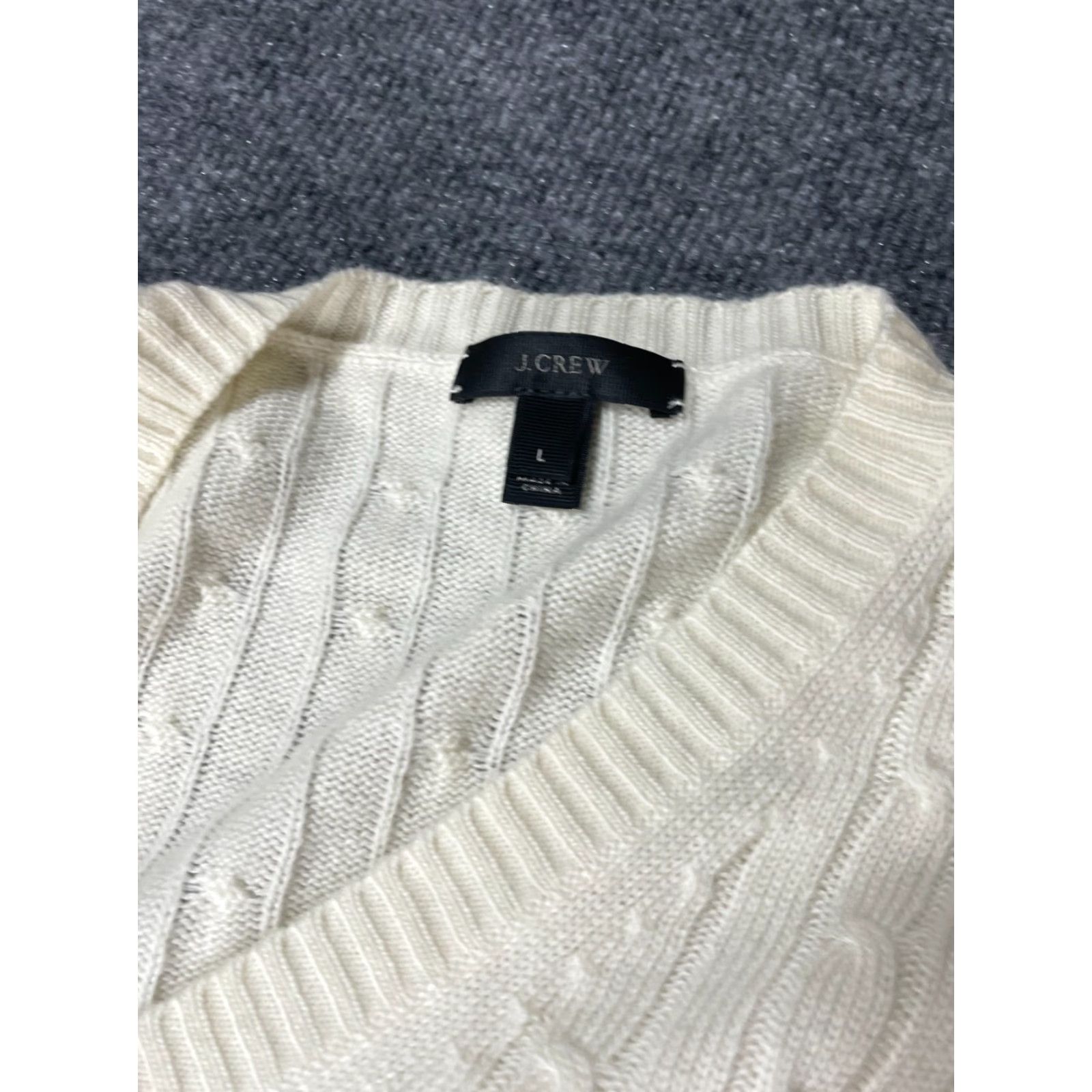 J.Crew J.CREW Sweater Sweatshirt Womens Large L Ivory Long Sleeve Pullover Shirt Size L / US 10 / IT 46 - 3 Thumbnail