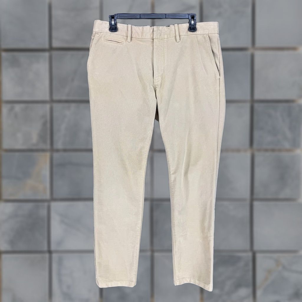 J.Crew J.CREW 484 Slim Fit Chinos Khaki Tan Cotton Blend Mens Pants W33 L30 Chino Slm Pnts Beige Slim Mens Size US 33 - 1 Thumbnail