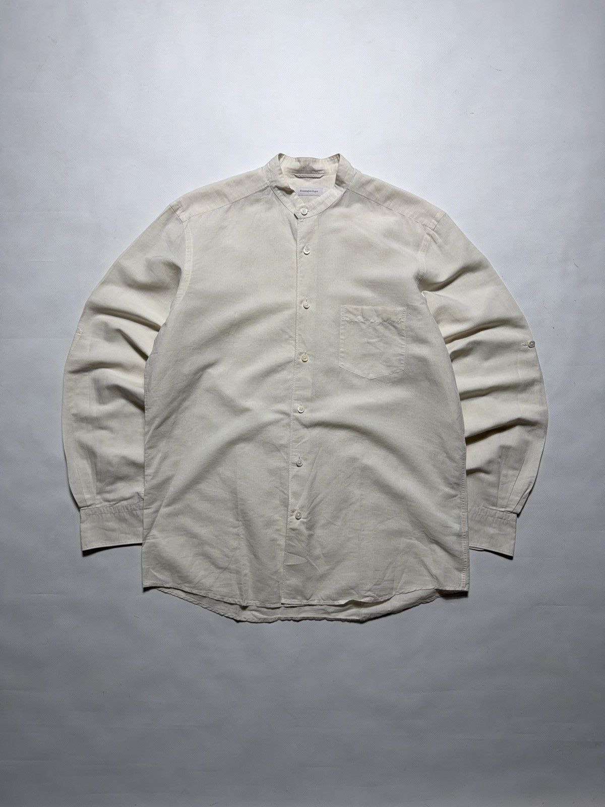 Ermenegildo Zegna Ermenegildo Zegna Linen Pocket Button Up Shirt Size US L / EU 52-54 / 3 - 1 Thumbnail