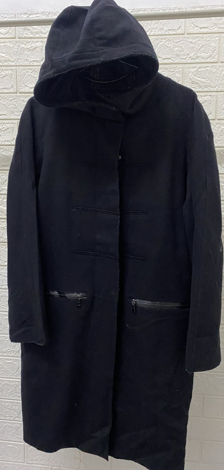 Prada Prada Long Jacket Hoodie Wool Design Size US S / EU 44-46 / 1 - 1 Thumbnail