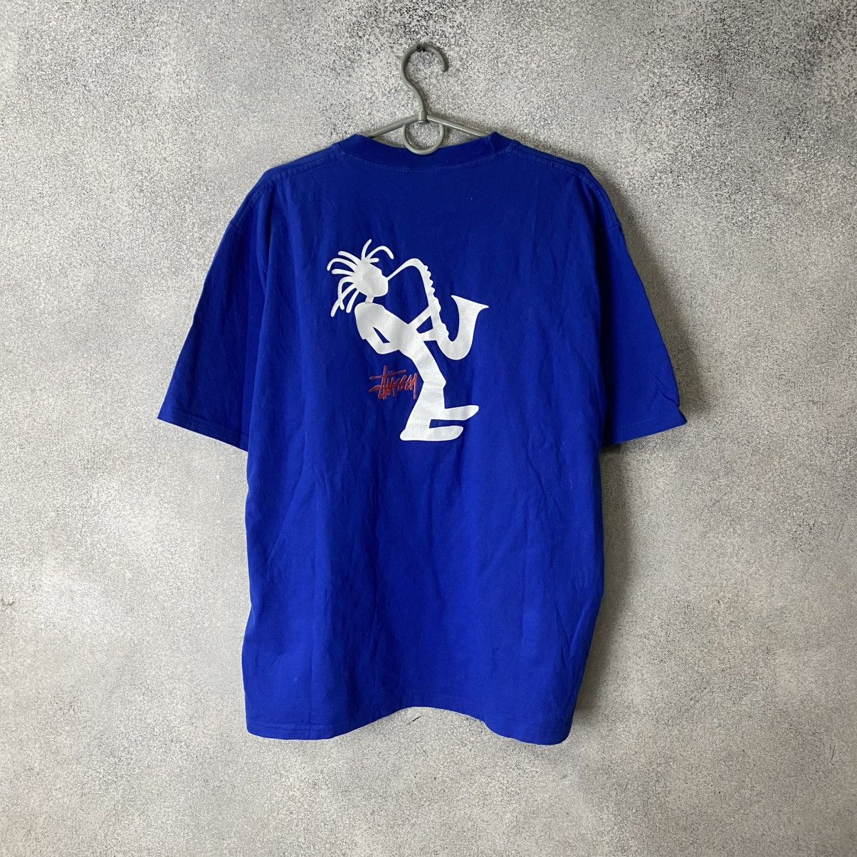 Stussy Stussy t-shirt big logo blue vintage Size US L / EU 52-54 / 3 - 9 Thumbnail
