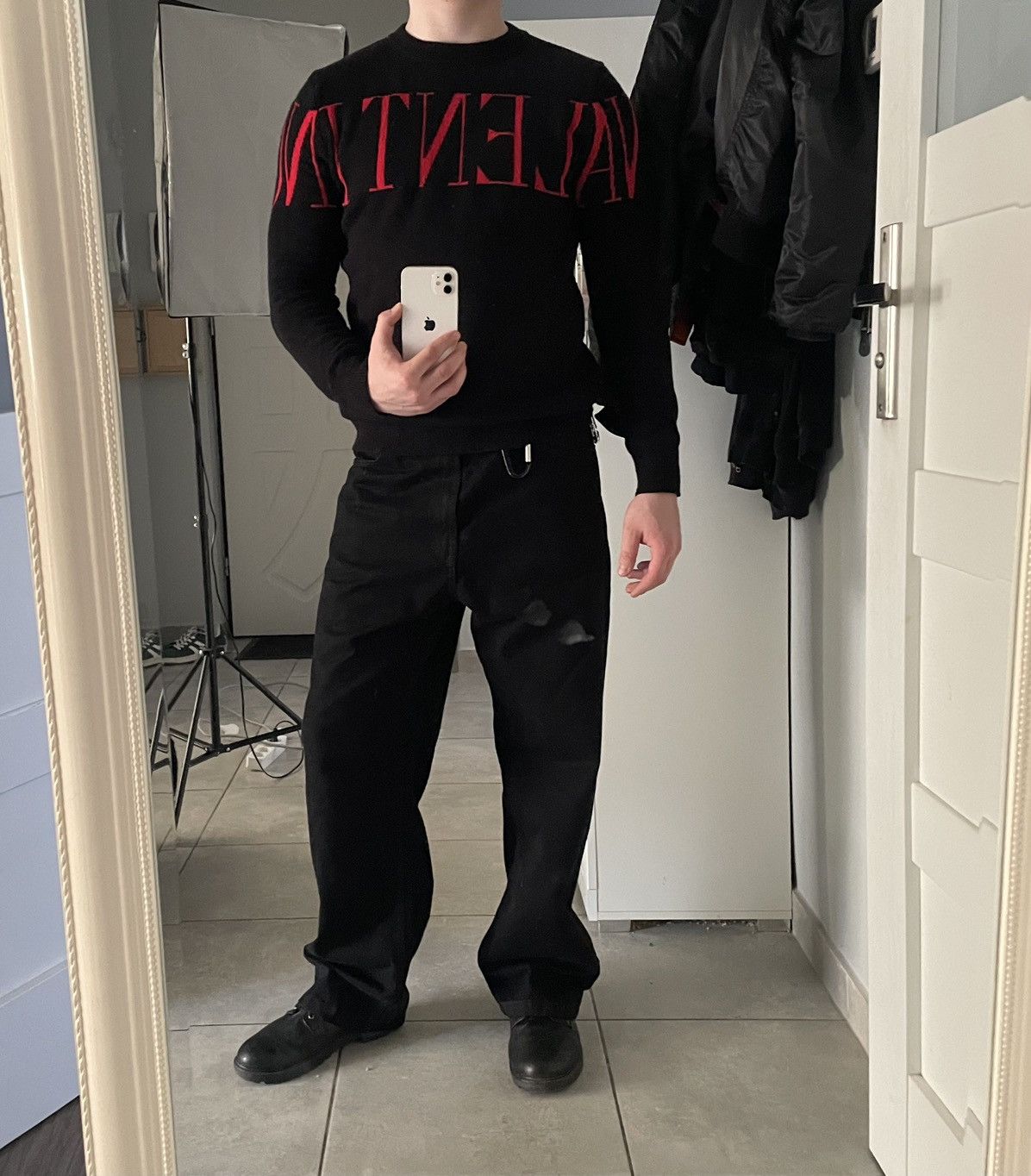 Valentino Valentino Black Logo Knit Crew-Neck Sweater Size US XL / EU 56 / 4 - 3 Thumbnail