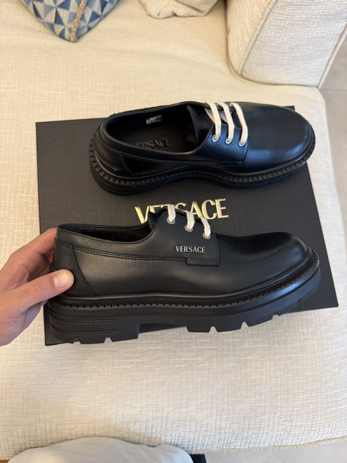 Versace Adriano lace-up Derby shoes Size US 7 / EU 40 - 3 Thumbnail