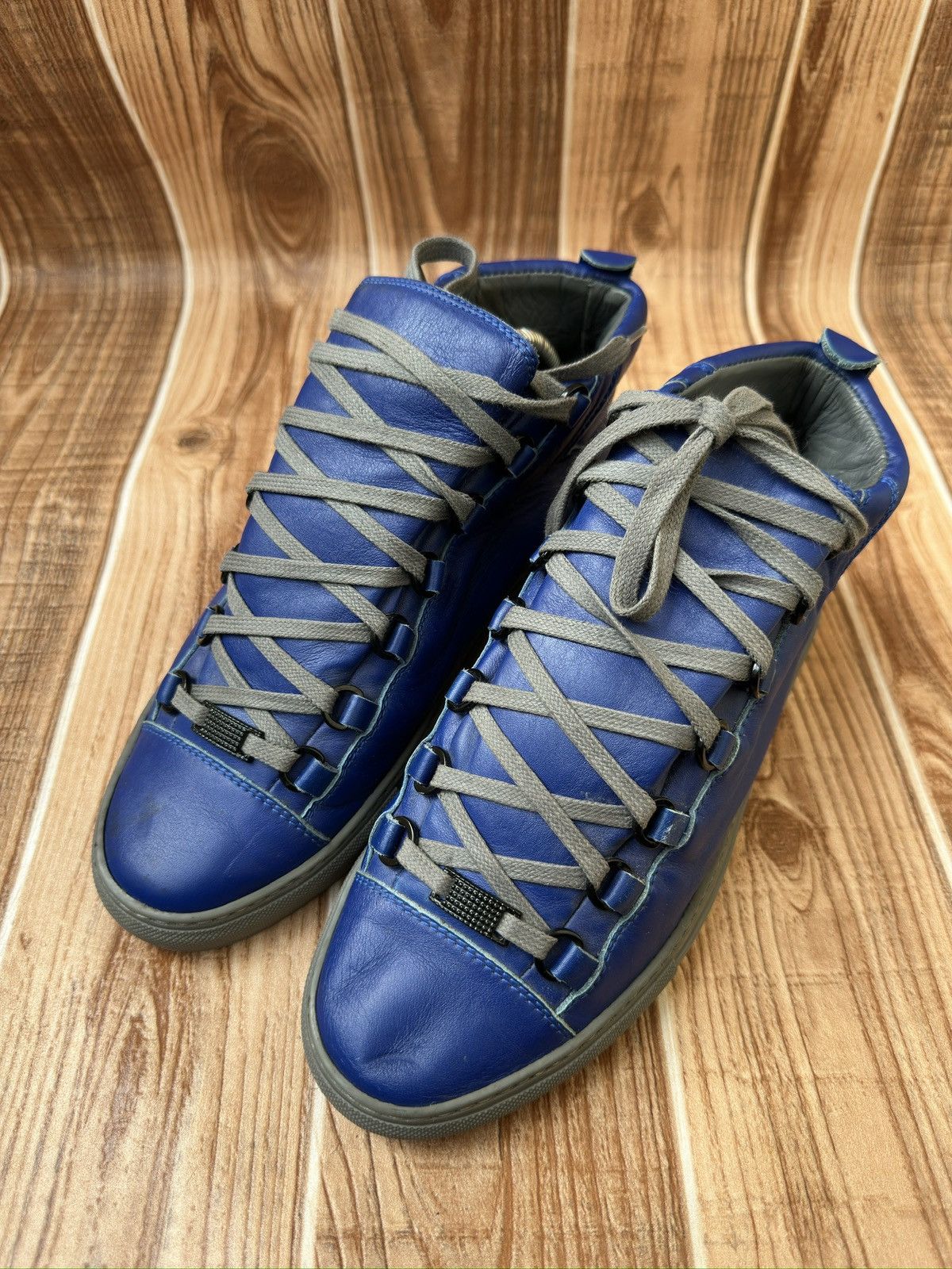 Balenciaga Balenciaga Arena Blue Leather Hightops Size US 7 / EU 40 - 2 Thumbnail