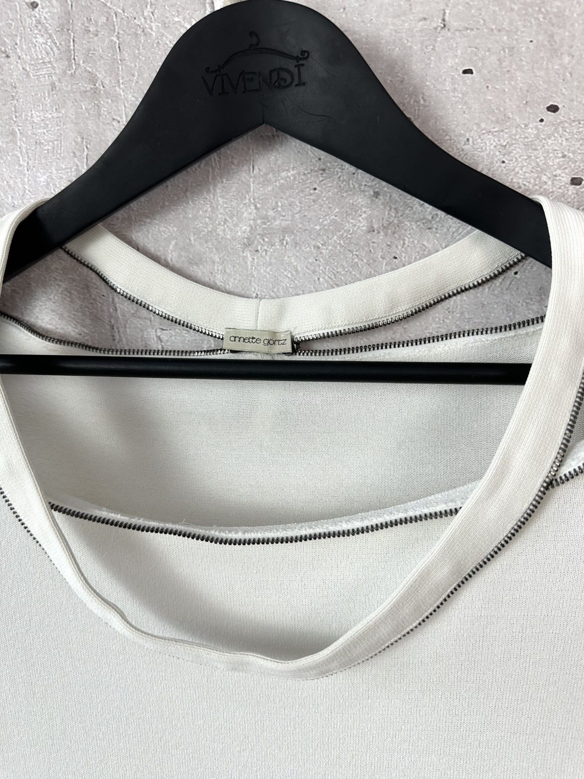 Annette Gortz Annette Gortz Made in Germany Viscose White Zipper Sweater Size S / US 4 / IT 40 - 8 Thumbnail