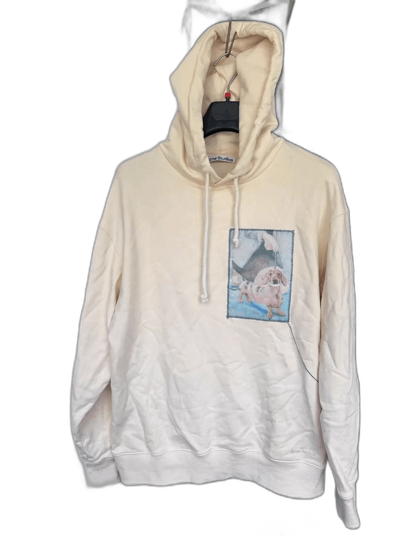 Acne Studios Acne Studios Beige Hoodie with Dog Design Size US M / EU 48-50 / 2 - 1 Thumbnail