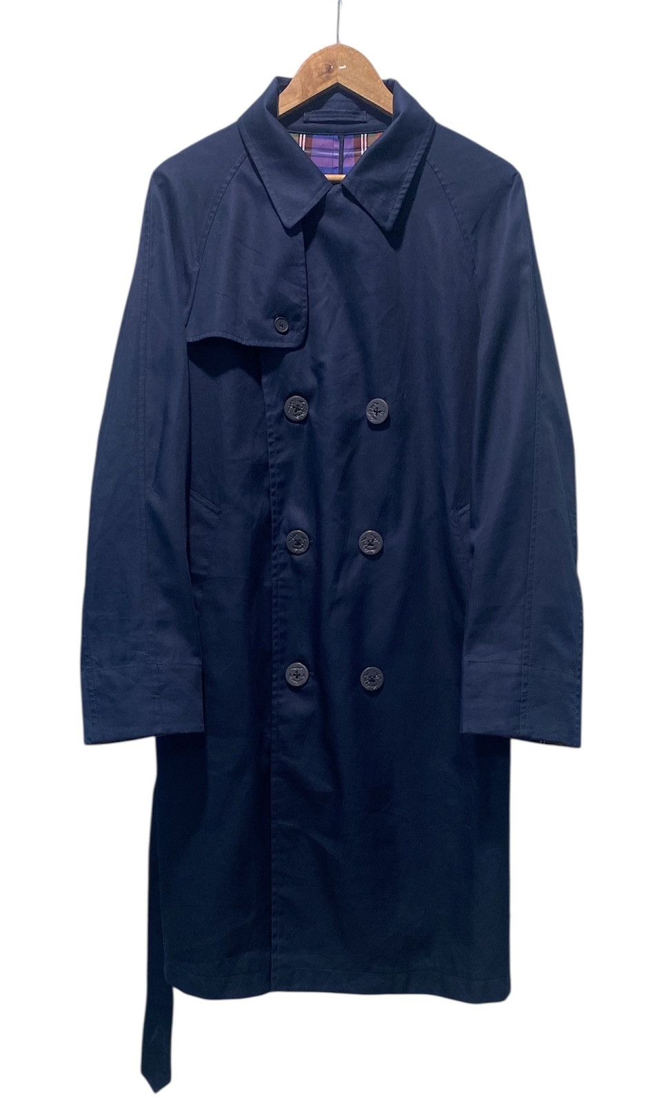 JW Anderson JW Anderson Reversible Trench Coat Navy Blue Tartan Size US L / EU 52-54 / 3 - 3 Thumbnail