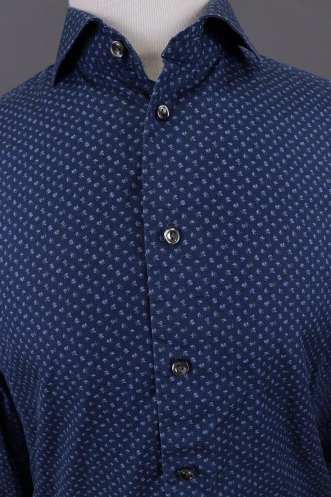 Eton Eton Slim Blue Luxury Floral Button Down Shirt Size 41 / 16 Size US M / EU 48-50 / 2 - 6 Thumbnail