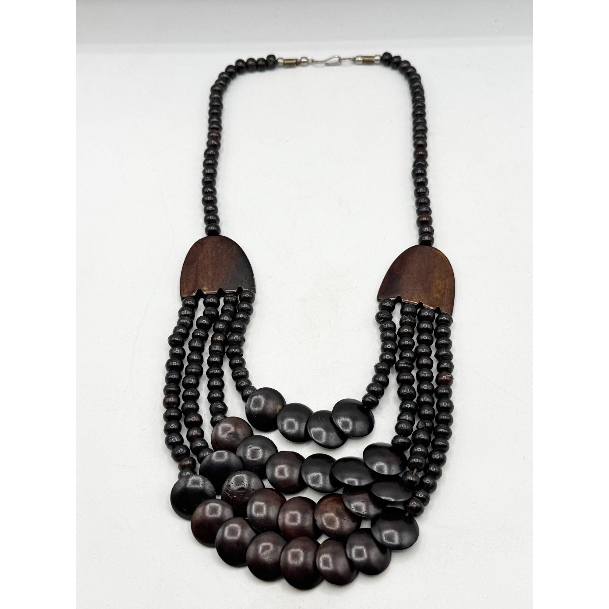 Vintage Vintage Wood Beaded Multi Strand Collar Necklace Size ONE SIZE - 1 Thumbnail