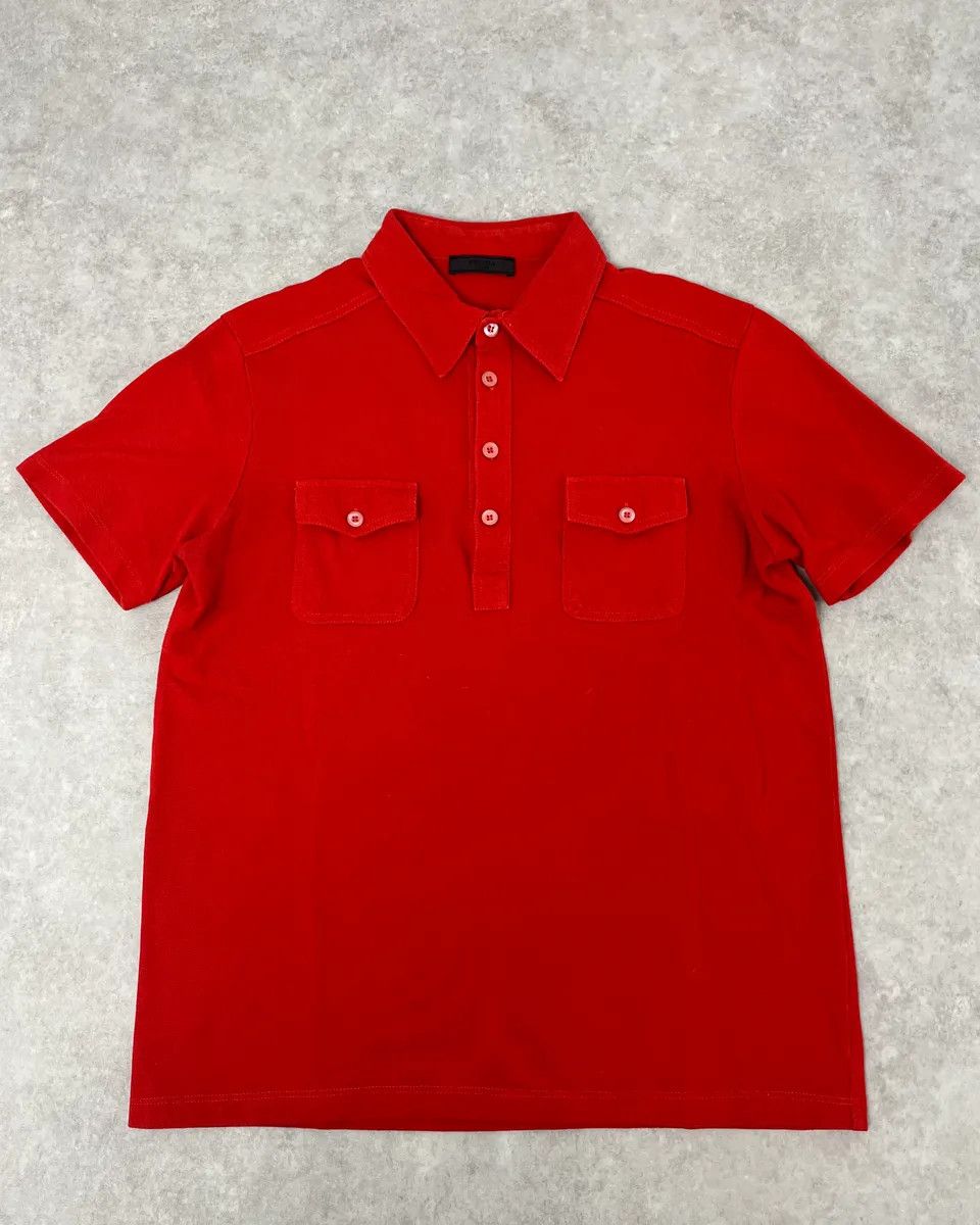 Prada 2000s Prada Red Polo Shirt Size US S / EU 44-46 / 1 - 3 Thumbnail