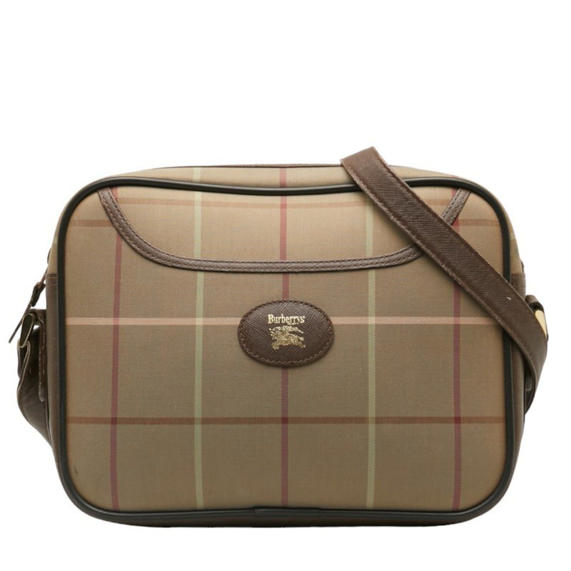 image of Burberry Women's Canvas Shoulder Bag Khaki,multi-Color