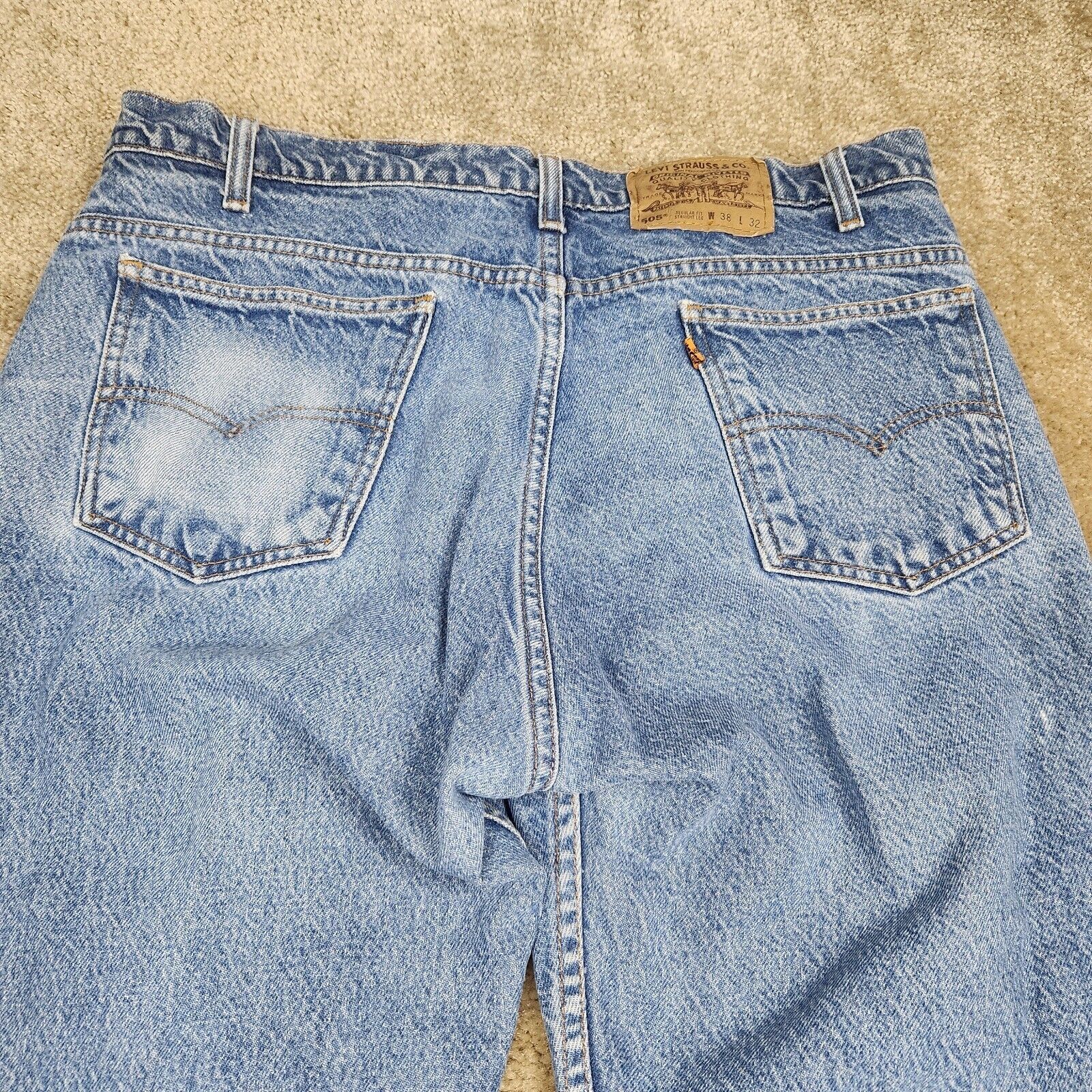 Levi's Levi's 505 Orange Tab Jeans Mens 38x32 (37x31) Denim 1994 Size US 38 / EU 54 - 7 Thumbnail