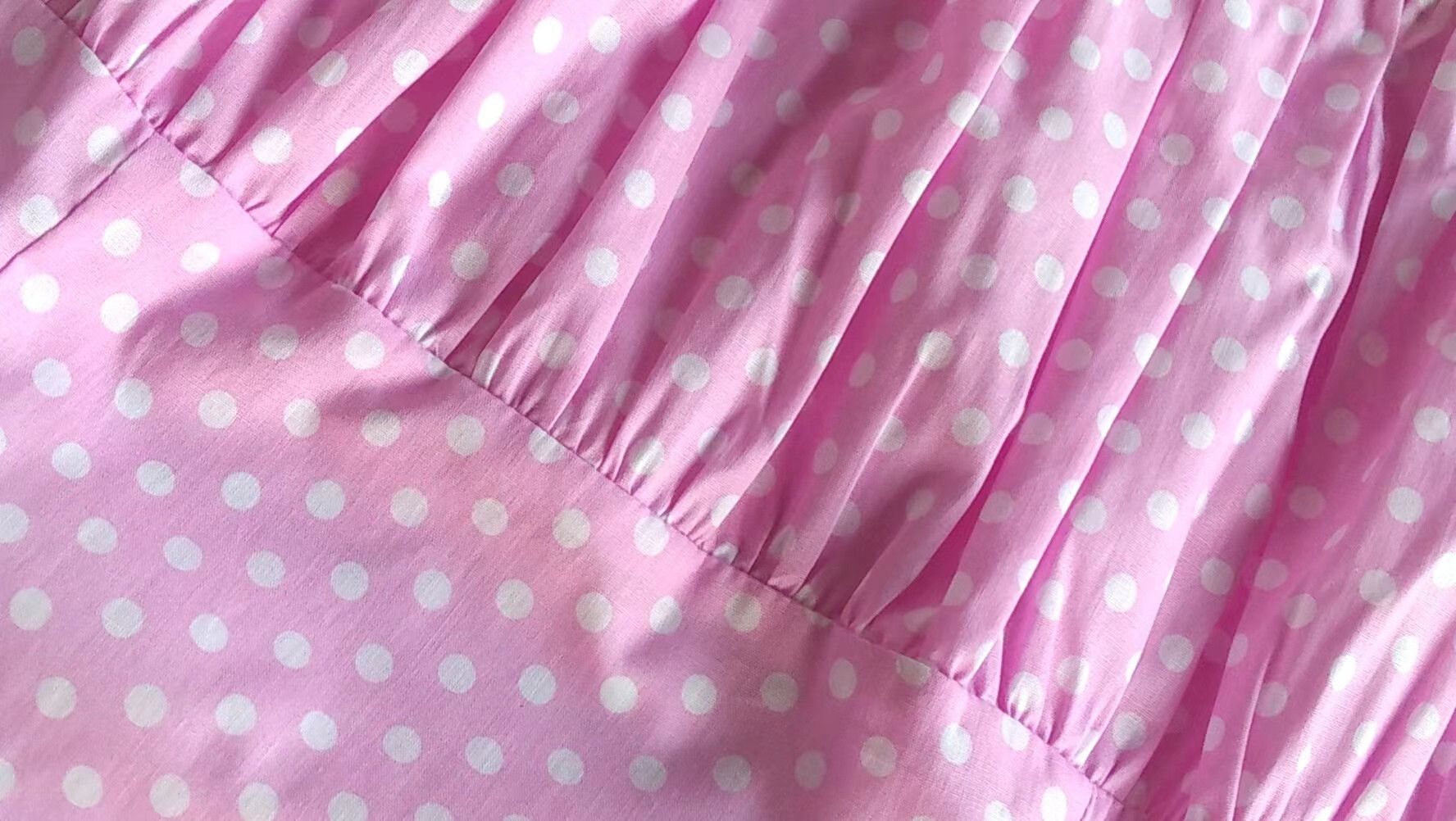 Other Vintage Polka Dots Blouses Cotton Tops Women (pink white) Size XL / US 12-14 / IT 48-50 - 6 Thumbnail