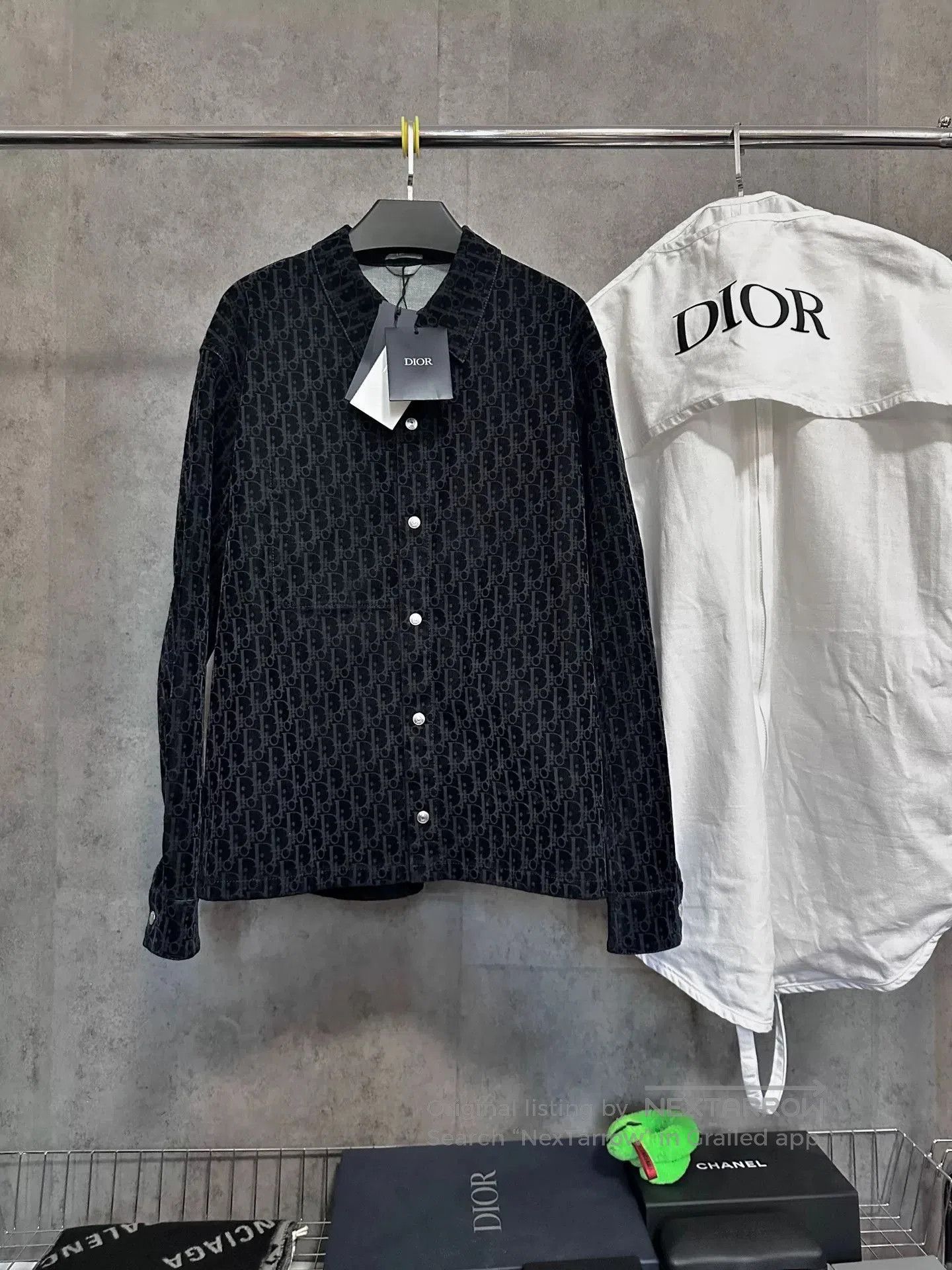 Dior dior denim shirt jacket with logo print. Size US XXL / EU 58 / 5 - 1 Thumbnail