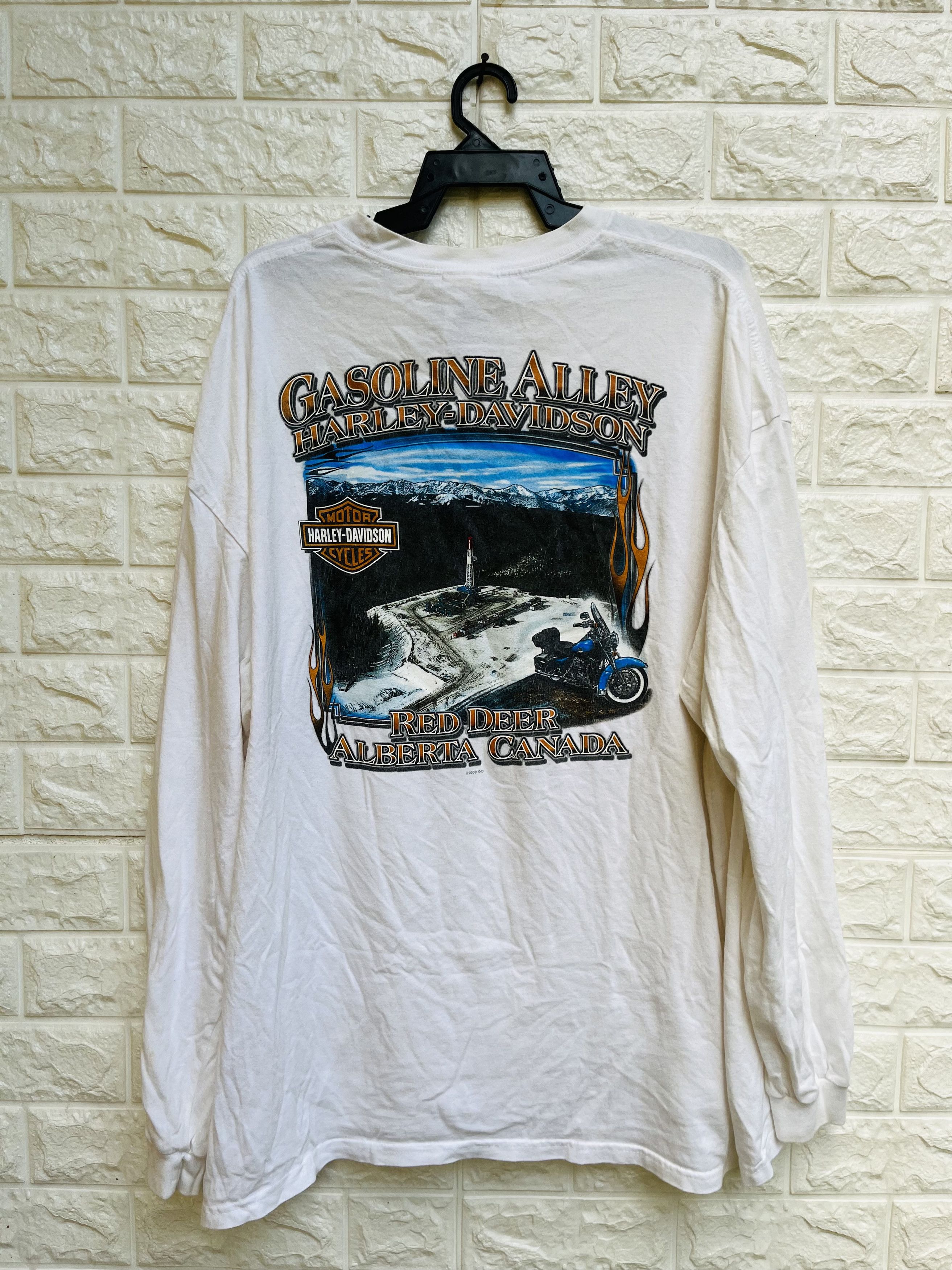 Harley Davidson × Vintage Vtg Harley Davidson Motorcycle Gasoline Alley Fashion Style Size US XXL / EU 58 / 5 - 1 Thumbnail