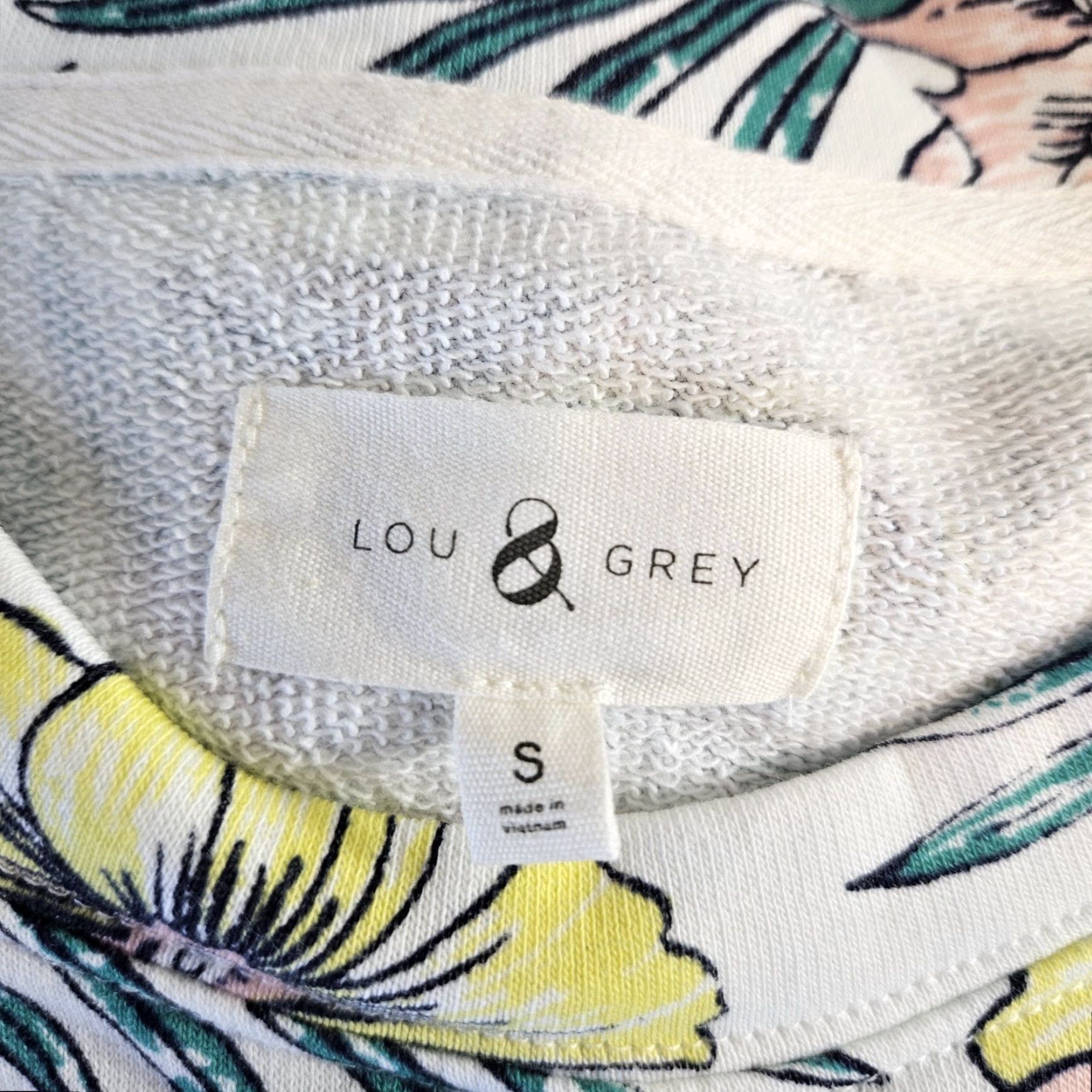 Lou & Grey Lou & Grey Womens Dress Sz Small Pink Yellow Floral Pockets Drawstring Waist Short Sleeve Round Neck Pullover Cotton Blend Shift Vintage No Size S / US 4 / IT 40 - 5 Thumbnail