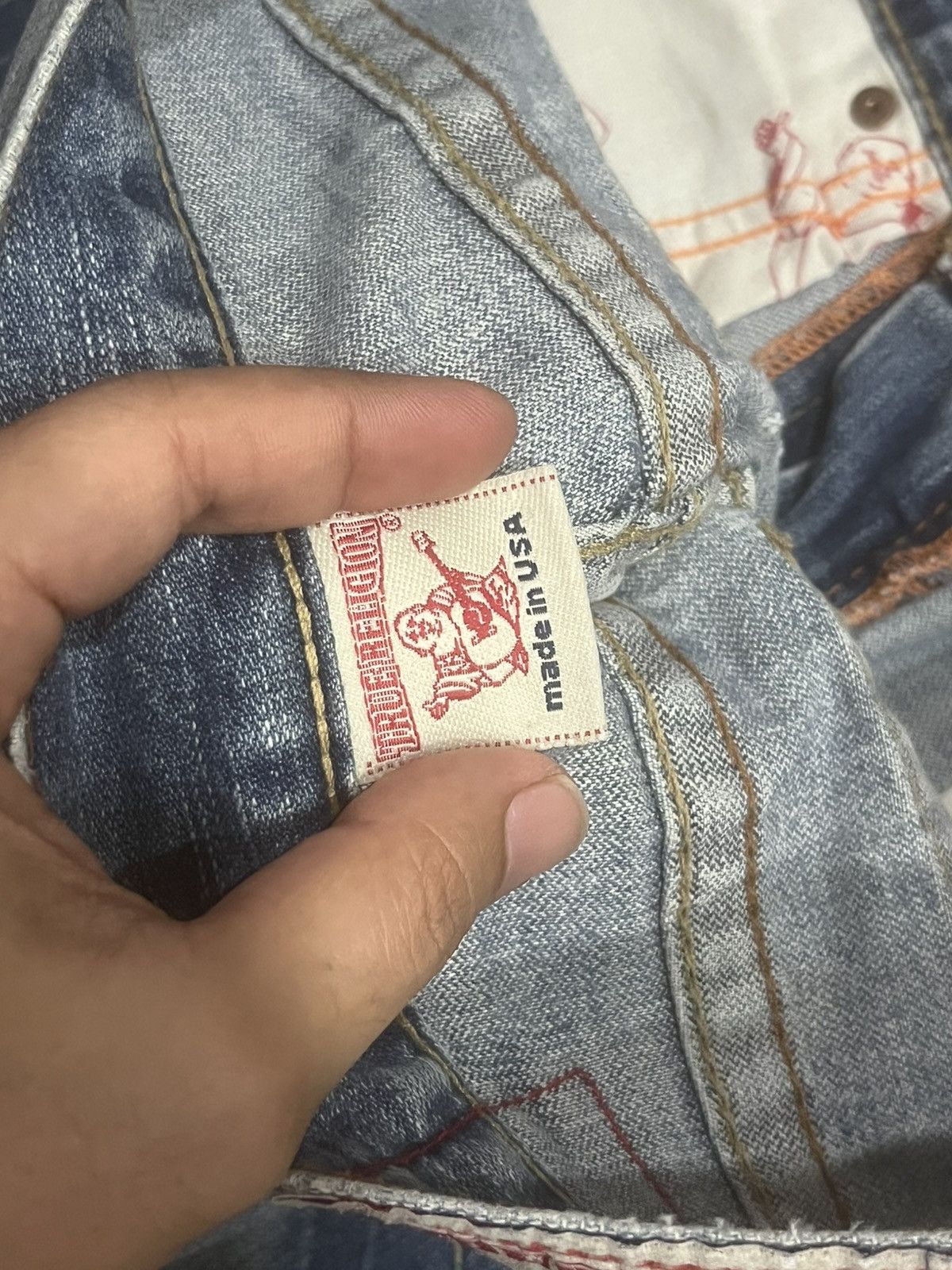 True Religion Vintage True Religion “Berkeley” Trashed Blue Flare Jeans Size US 30 / EU 46 - 17 Thumbnail