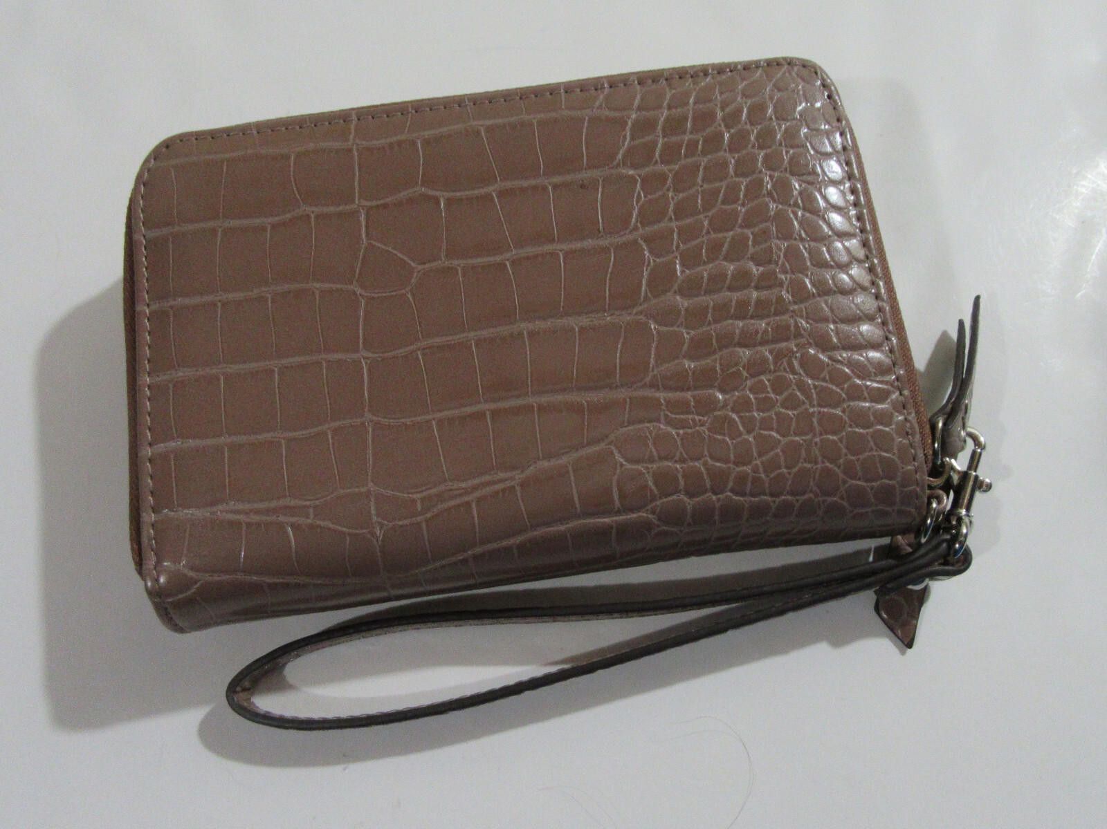 Designer Anne Klein Double Zip Around Wallet Croco Tan Size ONE SIZE - 2 Thumbnail