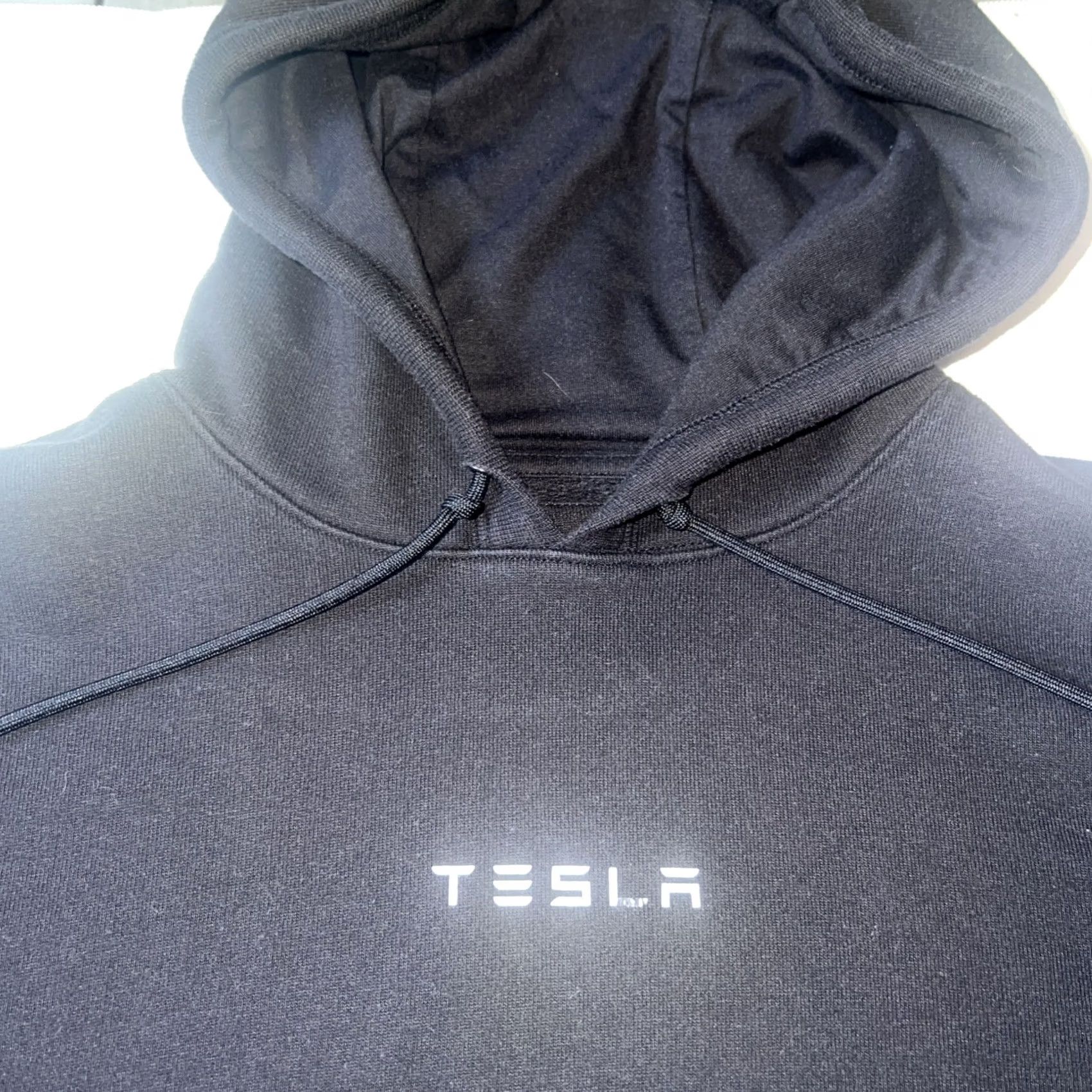Logo 7 VINTAGE Tesla Small Font Logo Sweatshirt Hoodie Adult Small Black Elon Musk EV Size US S / EU 44-46 / 1 - 2 Thumbnail