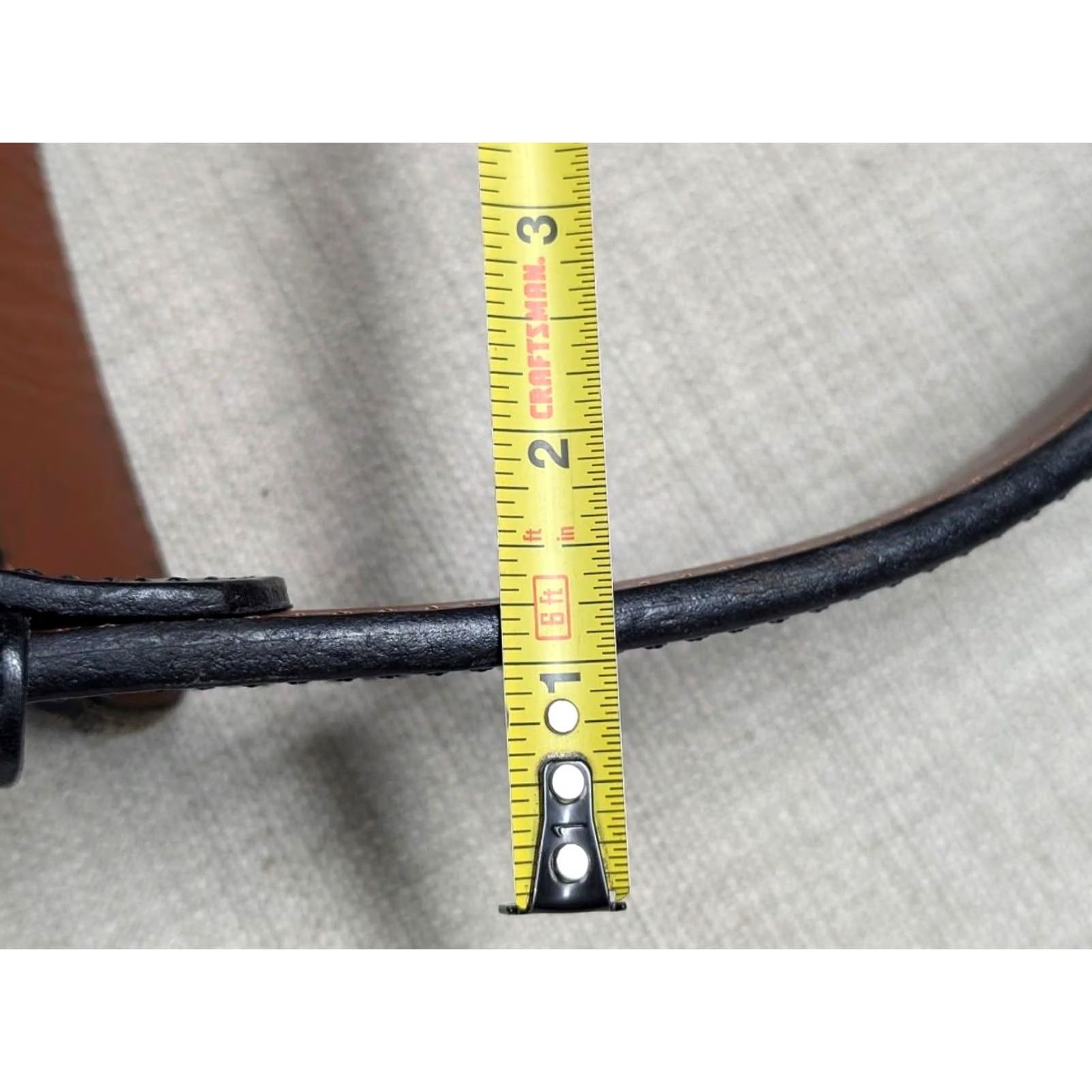 Vintage VINTAGE Bullbelts Western Belt 34 Black Leather Cowhide Full Grain Leather Belt Buckle Conceal Holster Mens Size 34 - 5 Thumbnail