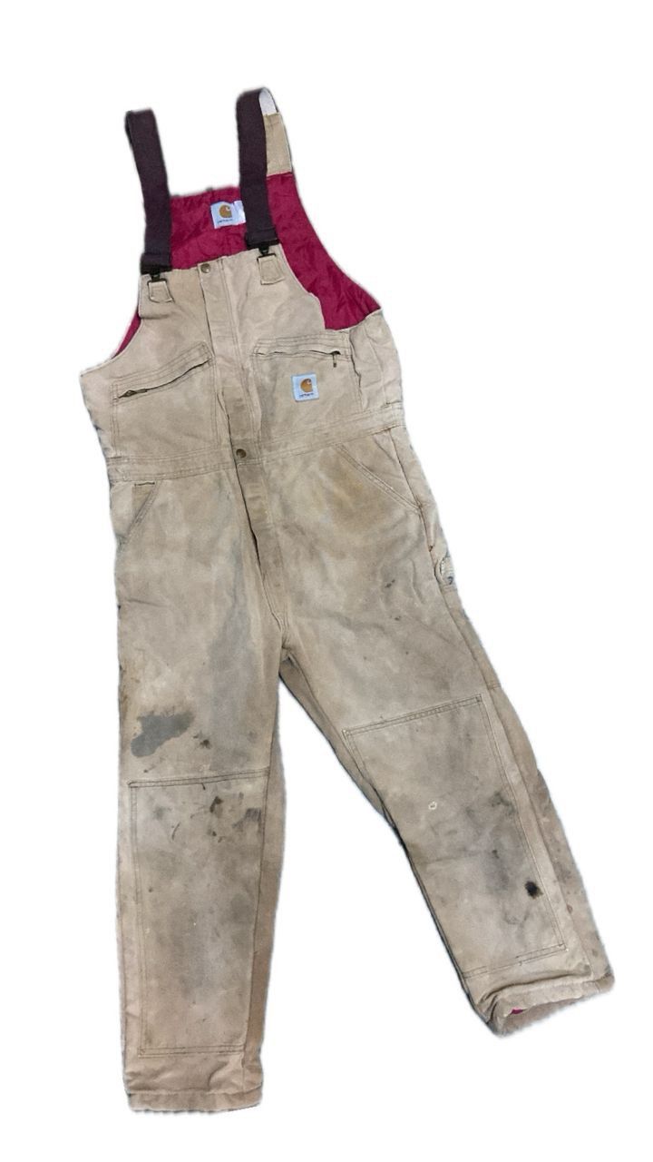 Carhartt Vintage Carhartt Duck Quilted Bib Overalls – Distressed Size US 35 - 1 Thumbnail