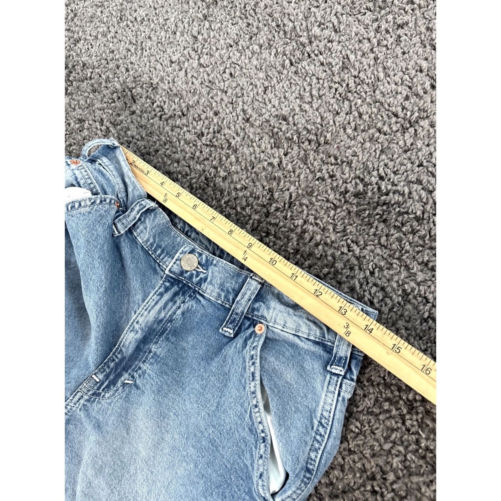 Gap GAP Jeans Womens 27x30 4L Cargo 90s Loose Mid Rise Denim Light Wash Blue Wide-Leg Jeans Womens Size 27" / US 4 / IT 40 - 4 Thumbnail
