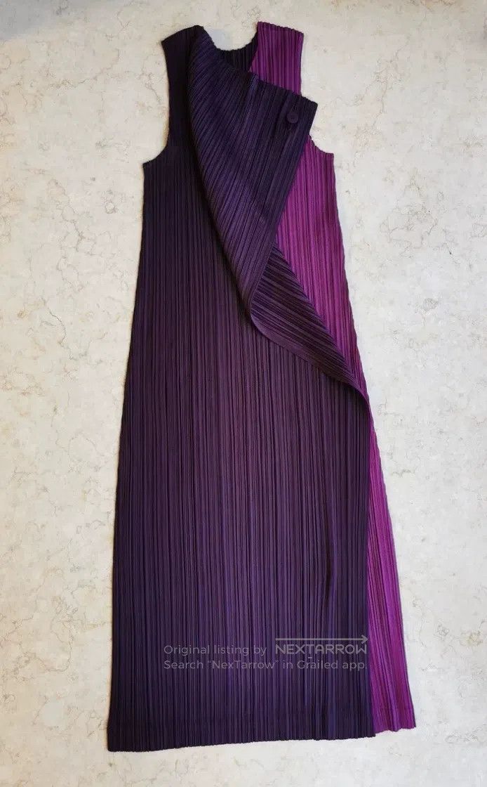 Issey Miyake Issey Miyake Seaweed Color Block Dress Size XXL / US 16-18 / IT 52-54 - 2 Thumbnail