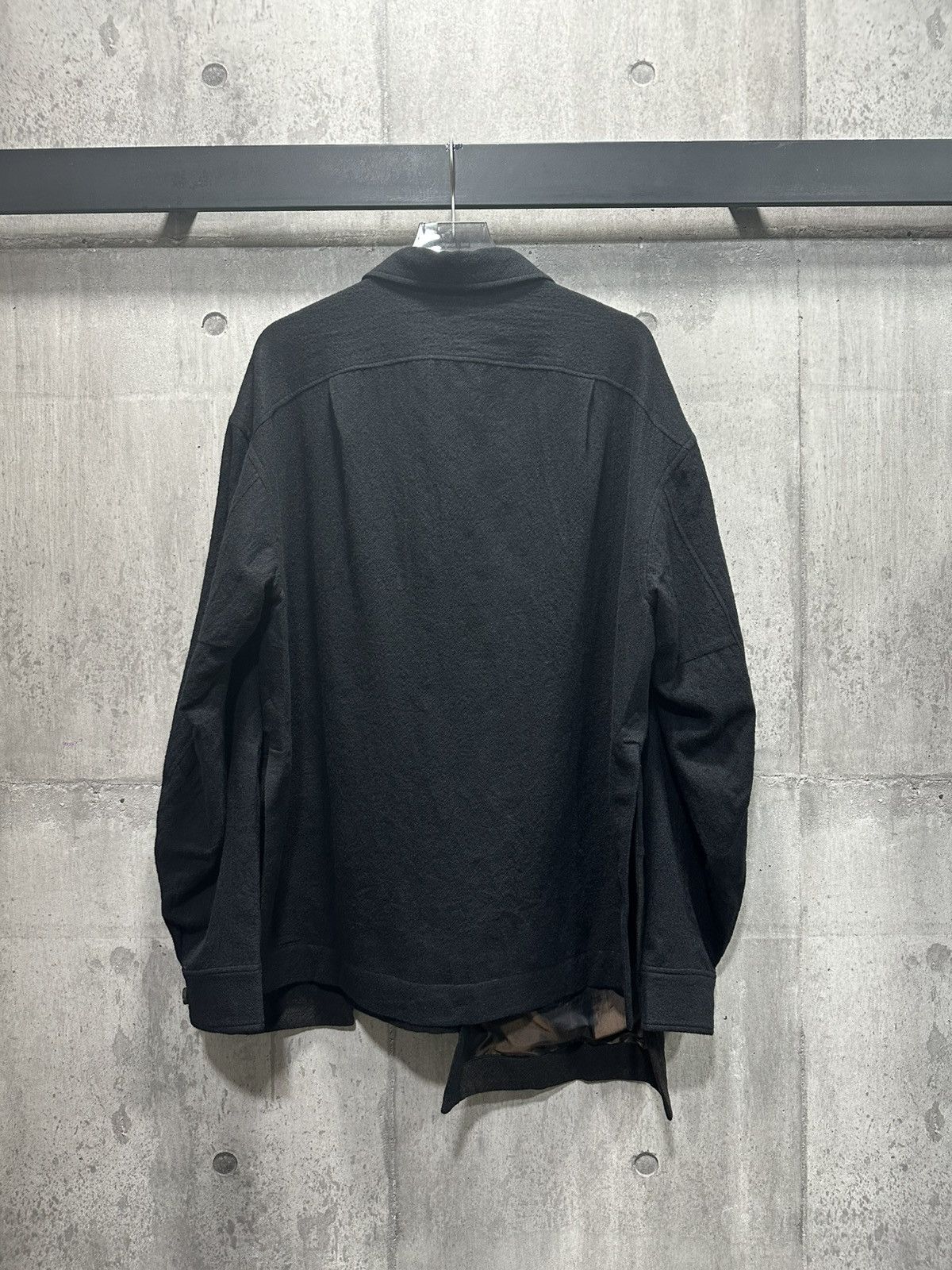 Ziggy Chen Black Wool Asymmetrical Shirt Size US S / EU 44-46 / 1 - 2 Thumbnail