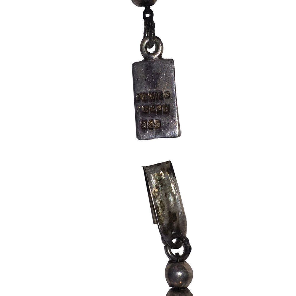 Handmade Mexican Hand Made Sterling Silver Pearl Hollow Bead Necklace Size ONE SIZE - 6 Thumbnail