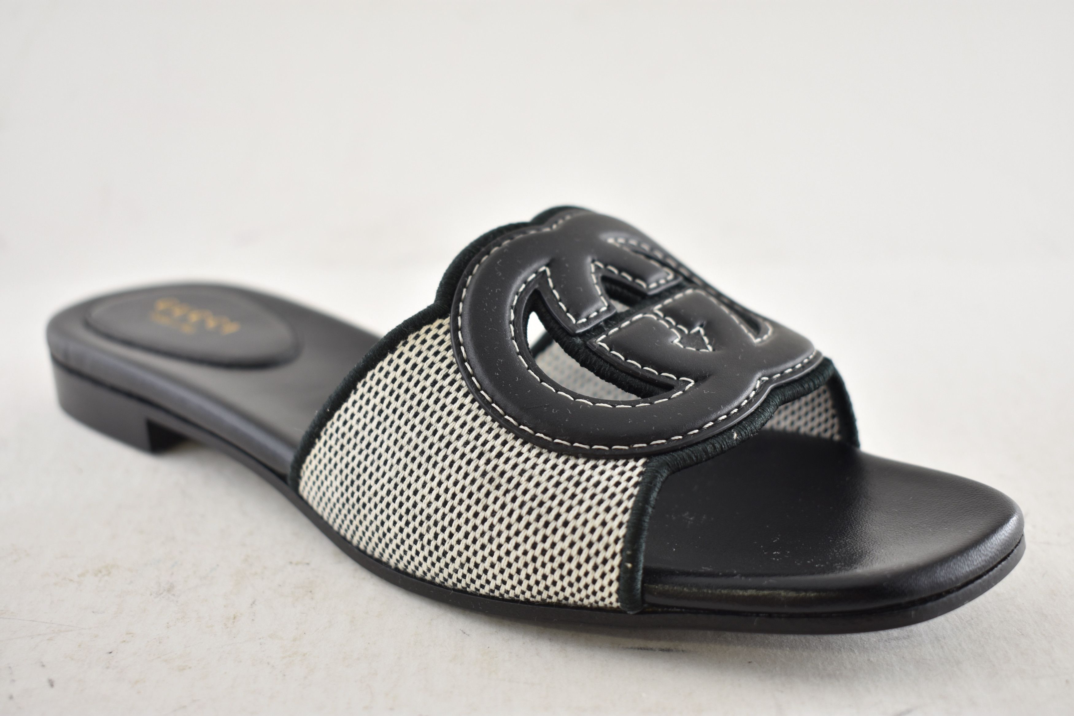Gucci Gucci GG Interlocking Logo Canvas Flat Slide Sandal 42 Size US 12 / IT 42 - 6 Thumbnail