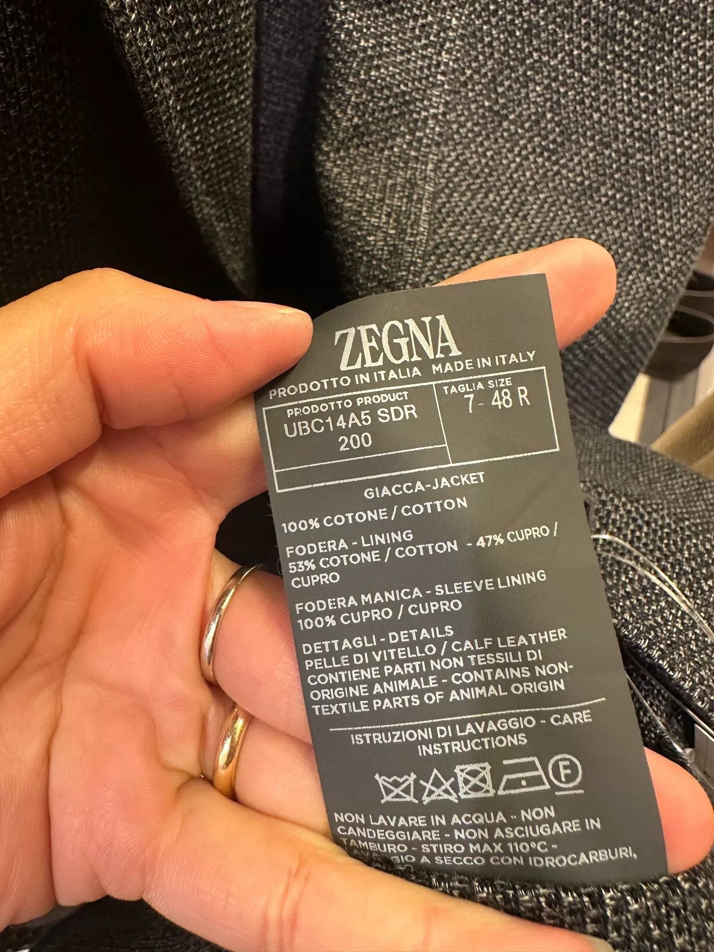 Ermenegildo Zegna Zegna Men's Gray Blazer Size US M / EU 48-50 / 2 - 9 Thumbnail