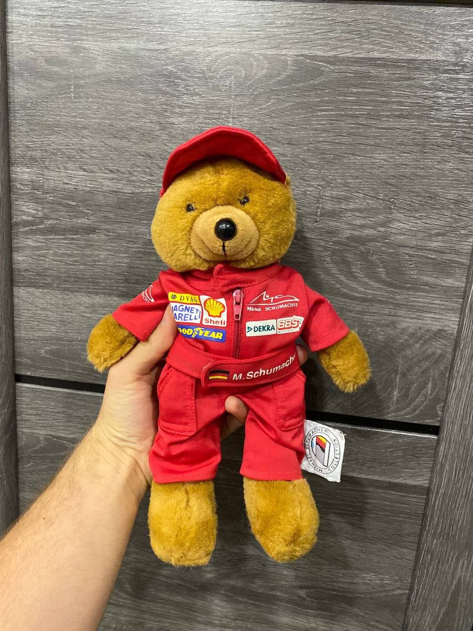 Vintage Vintage 90s Michael Schumacher F1 Racing Big Teddy Bear Size ONE SIZE - 1 Thumbnail
