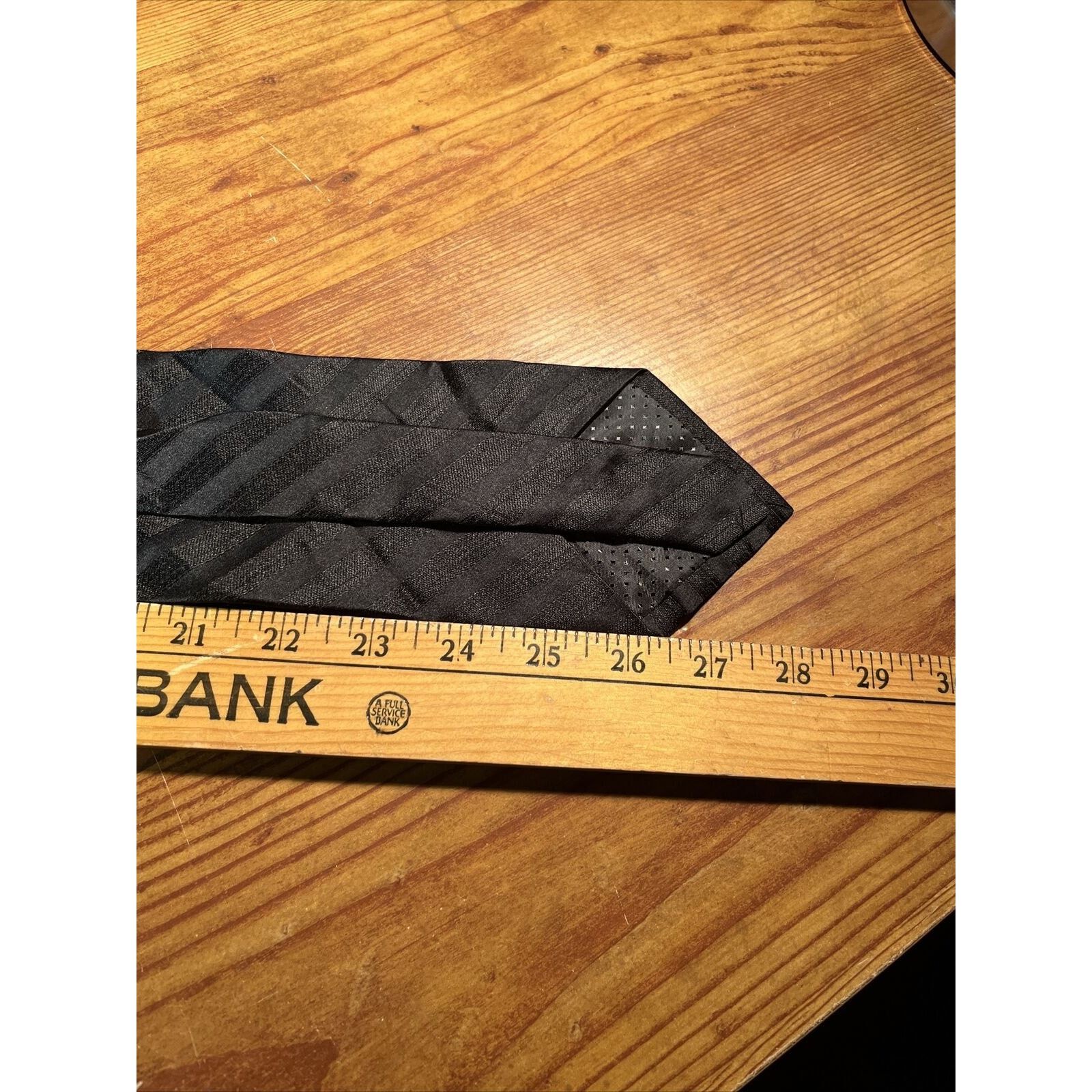 Pierre Cardin Pierre Cardin Men’s Black Silver Striped Silk Designer Tie Size ONE SIZE - 8 Thumbnail