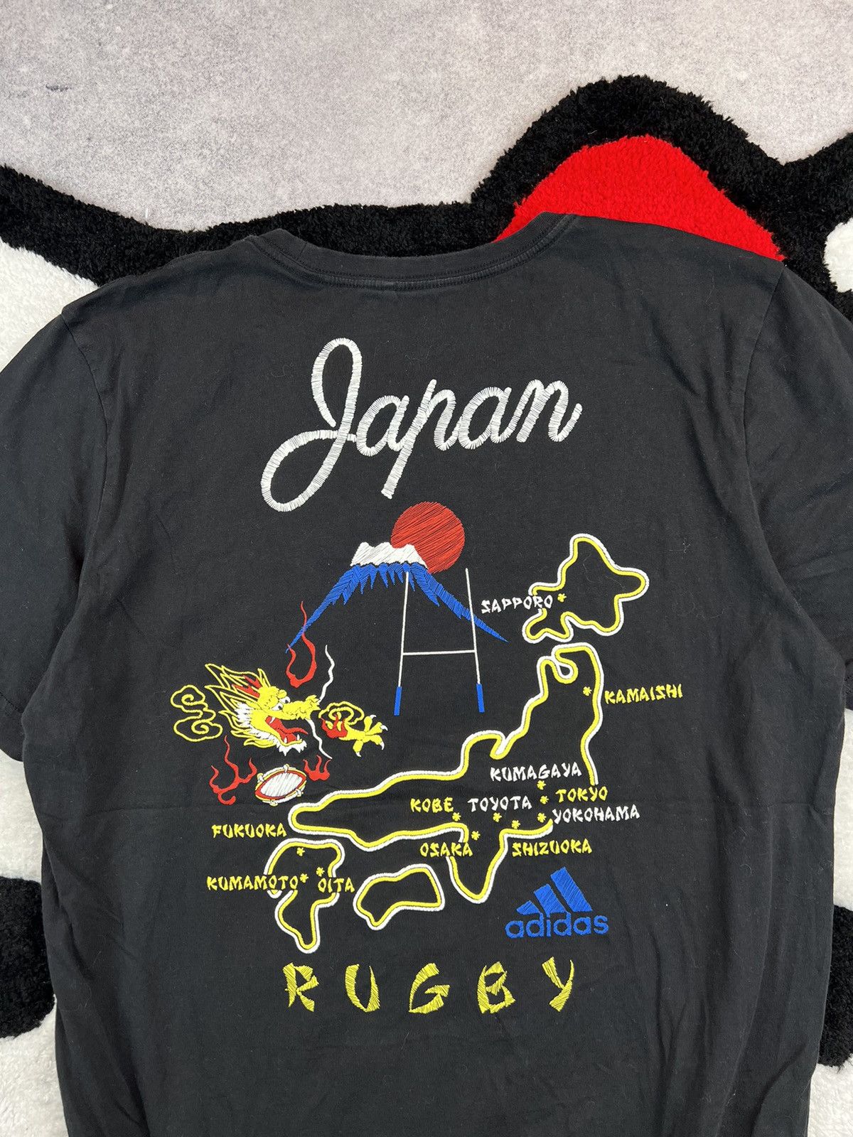 Adidas Adidas Rugby Japan Big Logo Dragon Y2K Tee Shirt Size US M / EU 48-50 / 2 - 10 Thumbnail