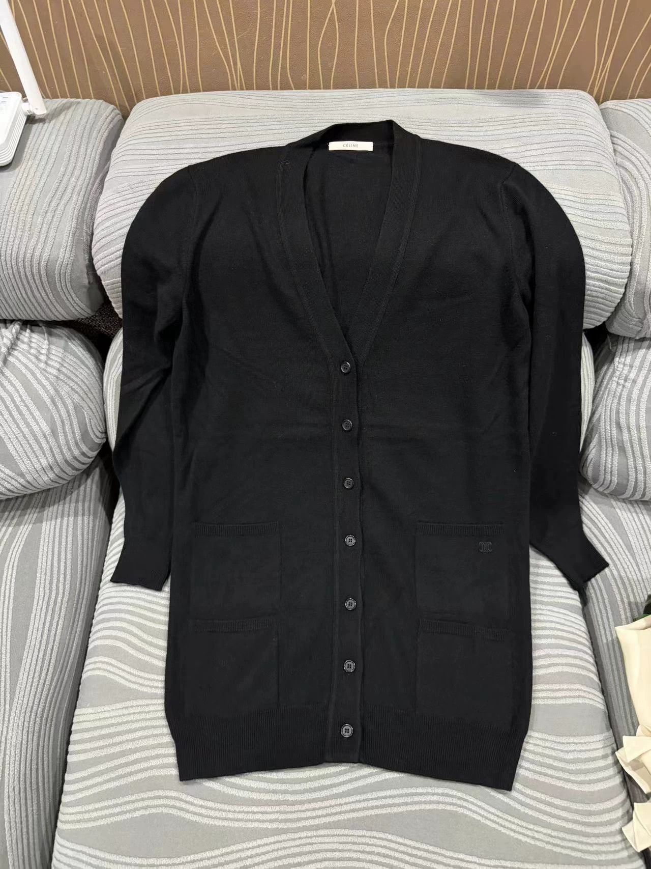 Celine Celine Authentic Black Cardigan S Size S / US 4 / IT 40 - 1 Thumbnail