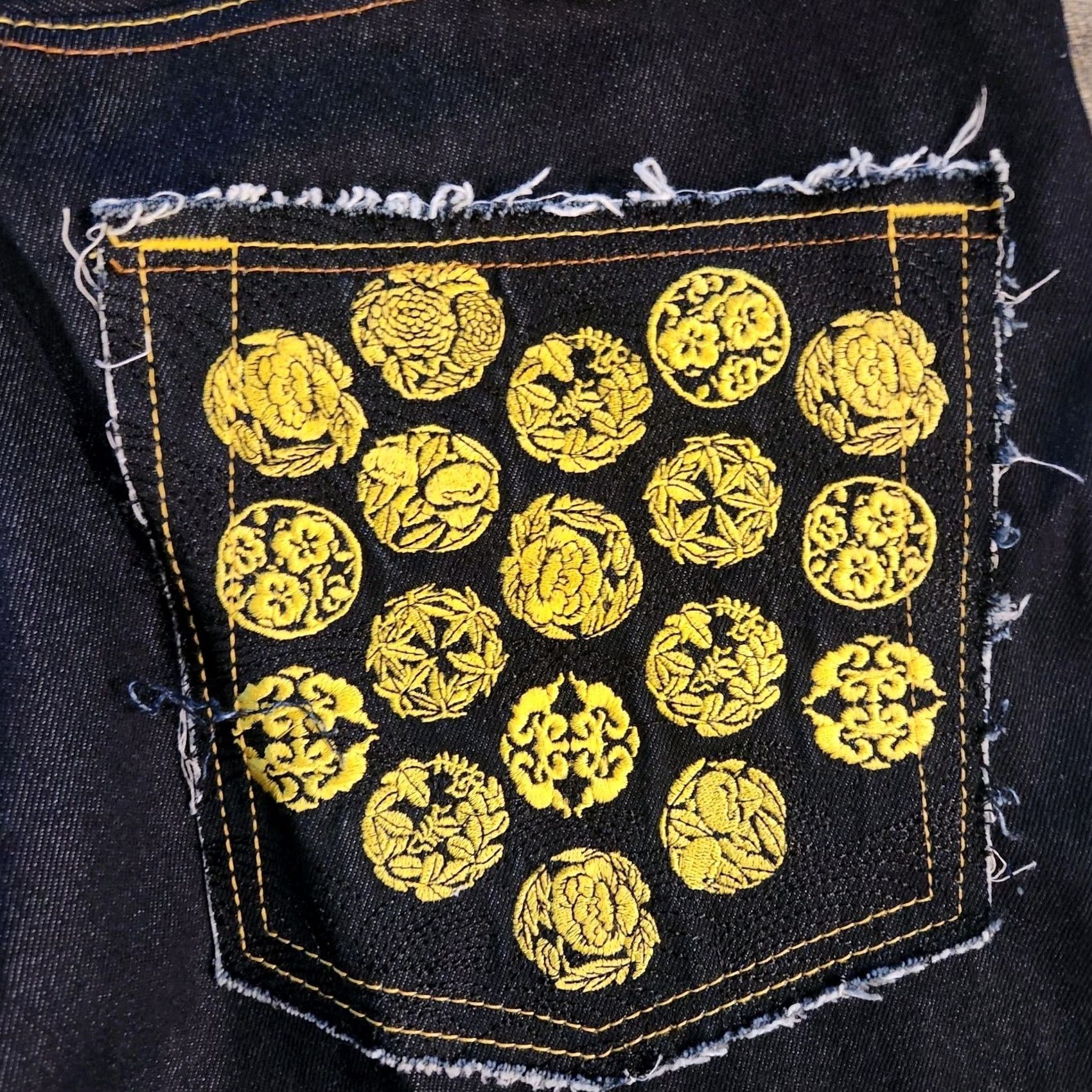 RMC Jeans VINTAGE Red Monkey Jeans Mens 38x36 Baggy Embroidered Dark Blue Wide-Leg Jeans Mens Regular 38x36 Boys? Size US 38 / EU 54 - 4 Thumbnail