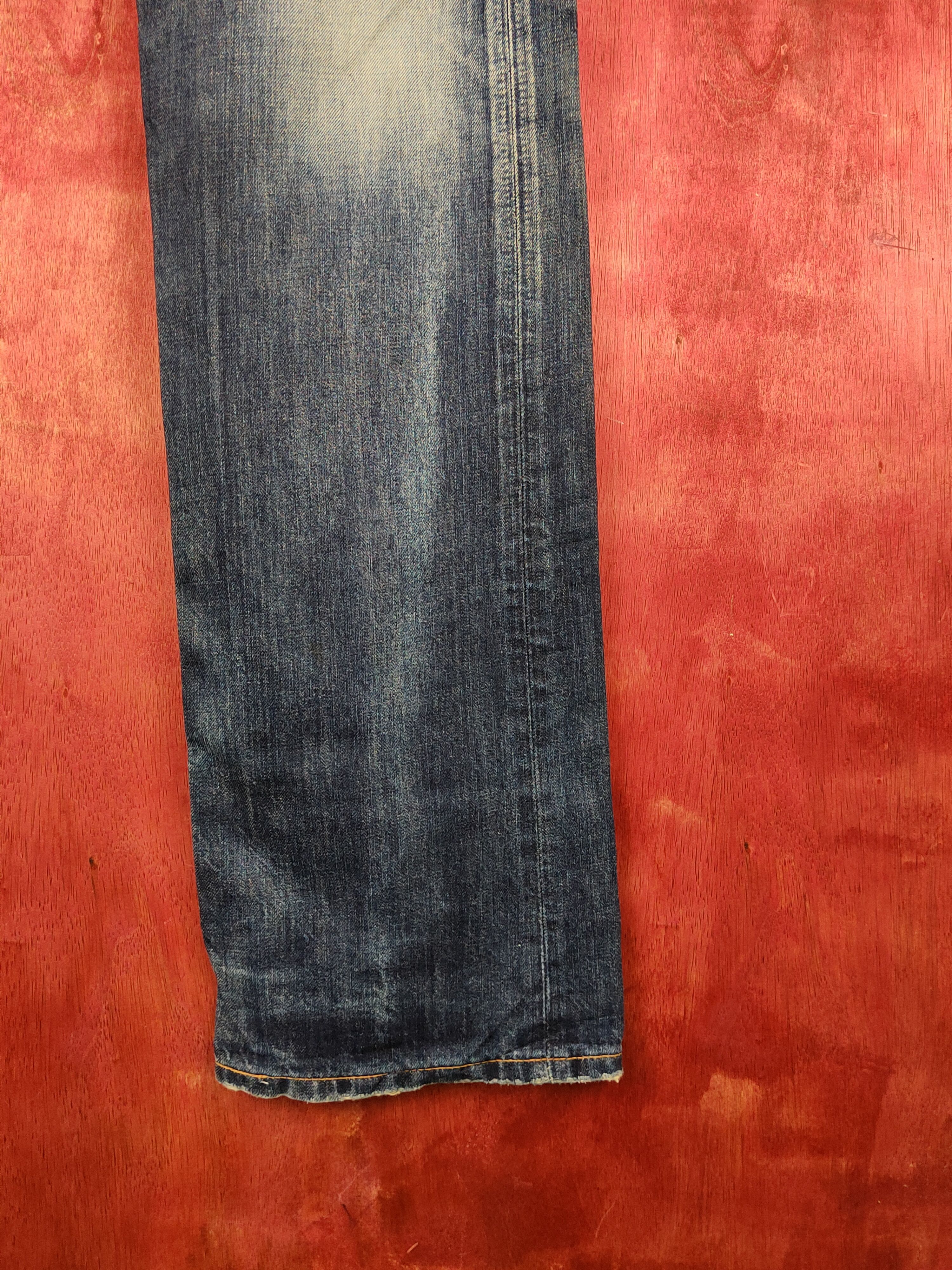 Edwin Edwin Dark Blue Faded Distressed Ripped Jeans #S1691 Size US 32 / EU 48 - 6 Thumbnail