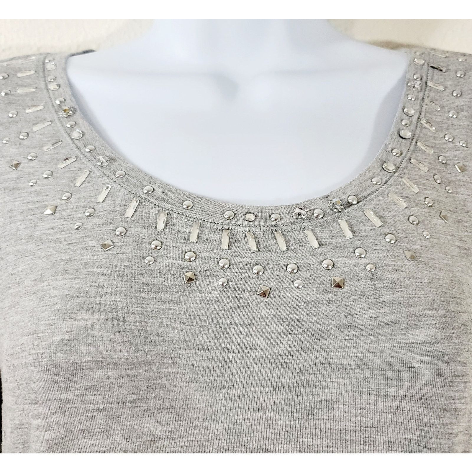 Other Earl Jeans Gray Heathers Sequin Collar Bodice Top Medium Size M / US 6-8 / IT 42-44 - 2 Thumbnail