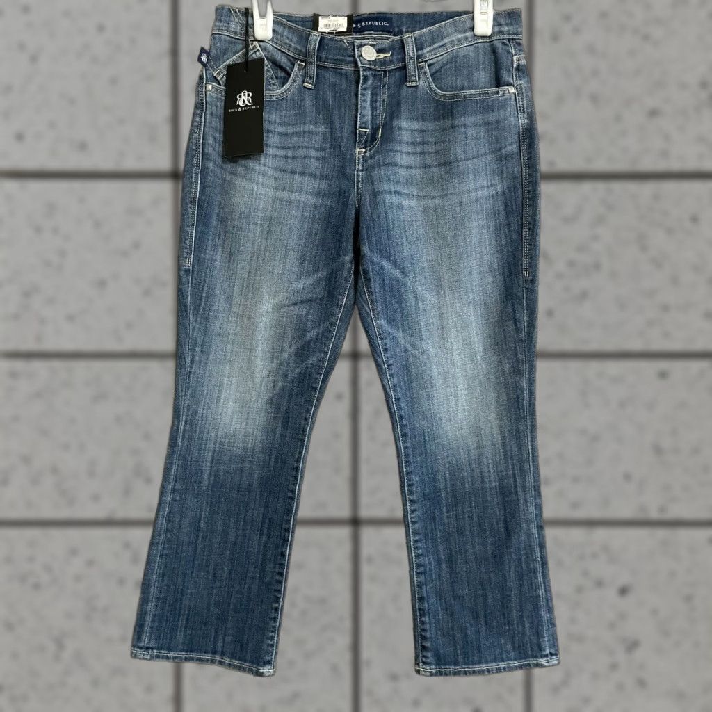 Vintage Rock & Republic Capri Jeans Shirt? Wait. Size 30" / US 8 / IT 44 - 1 Thumbnail