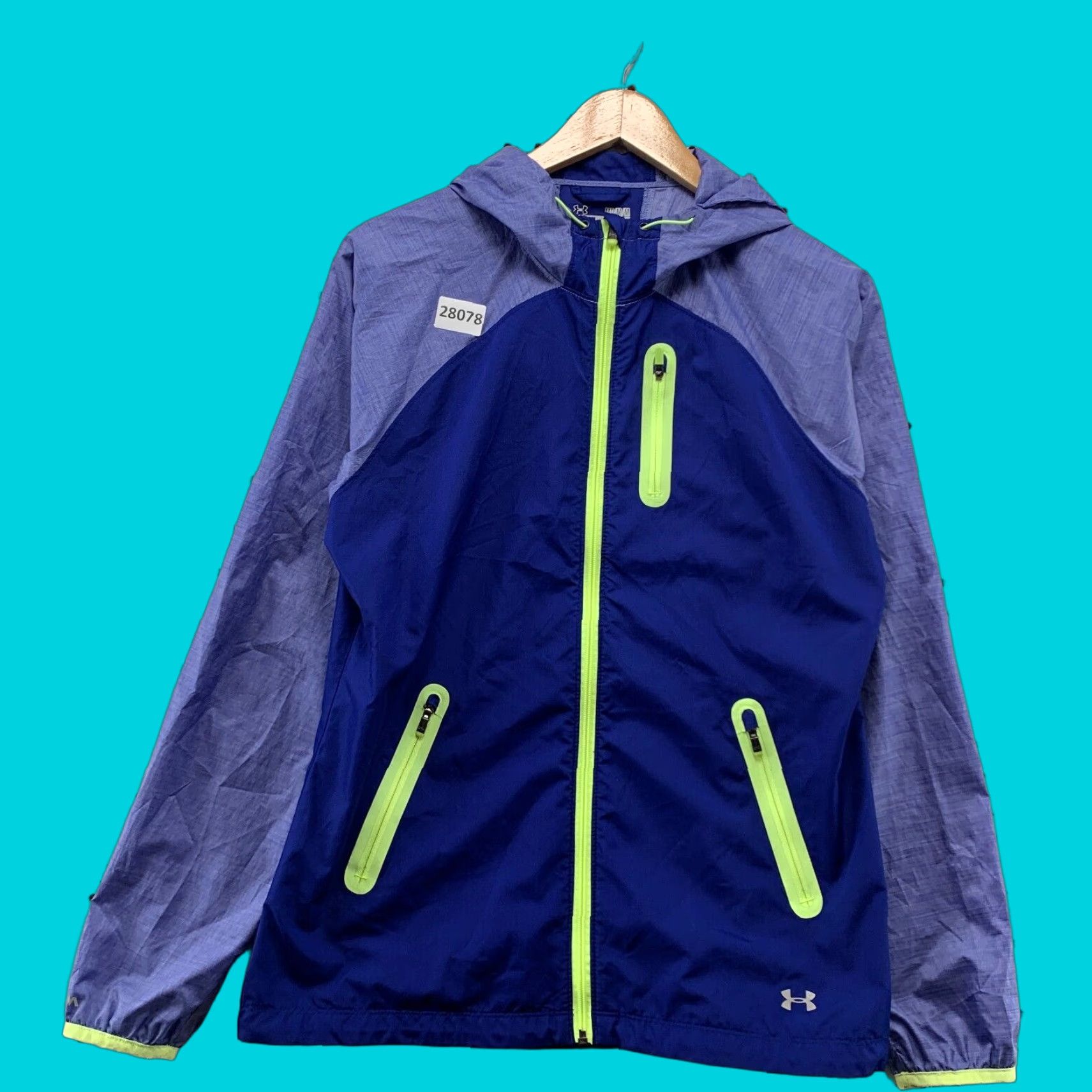 Under Armour Under Armour All Season Gear Hooded Blue Fitted Jacket Womens Medium 20x27 Run Size M / US 6-8 / IT 42-44 - 1 Thumbnail