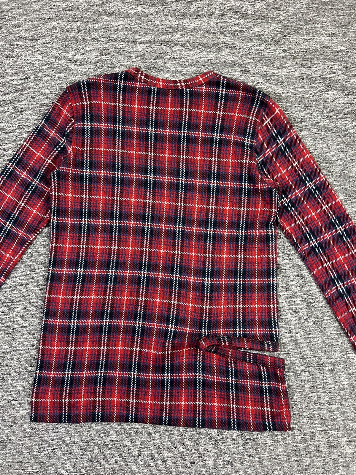 Comme des Garcons CDG – Deformed Knit Asymmetric Red Tartan Long Sleeve Top Size M / US 6-8 / IT 42-44 - 19 Thumbnail