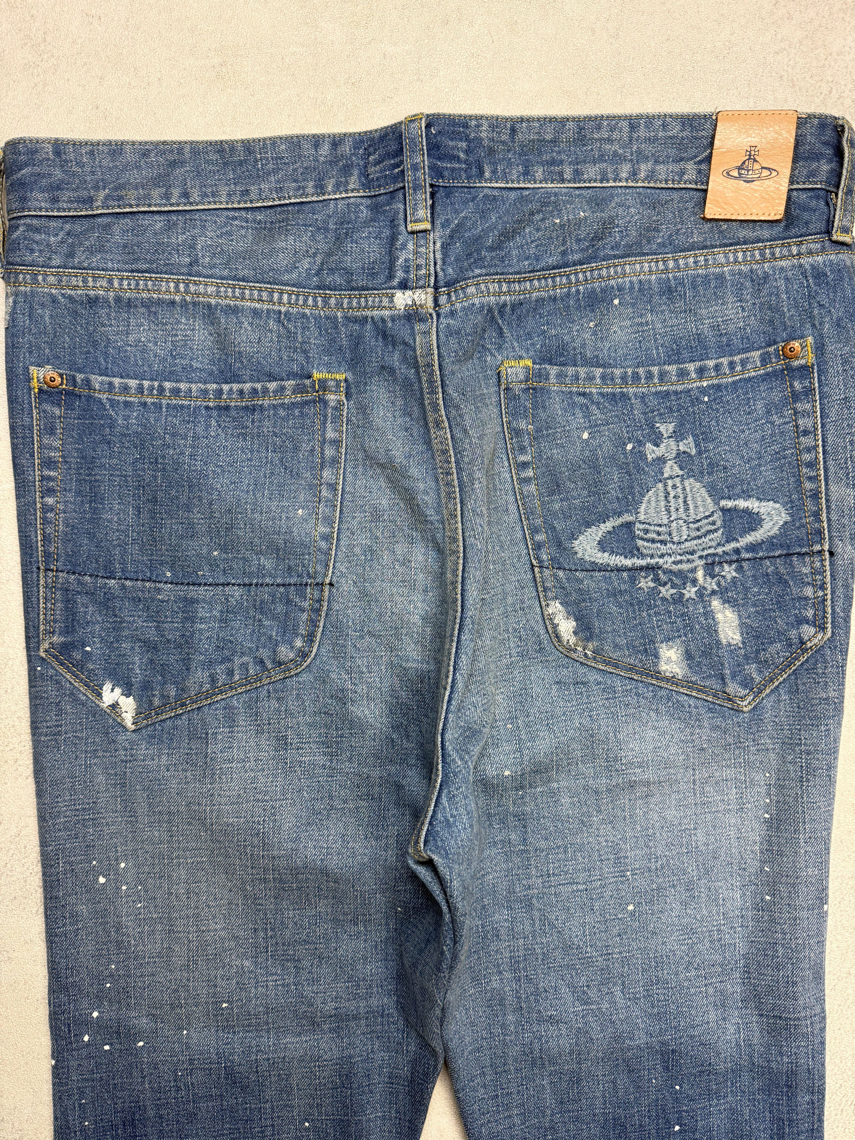 Vivienne Westwood Vivienne Westwood Orb Logo Denim Paint Splatter Size US 34 / EU 50 - 2 Thumbnail