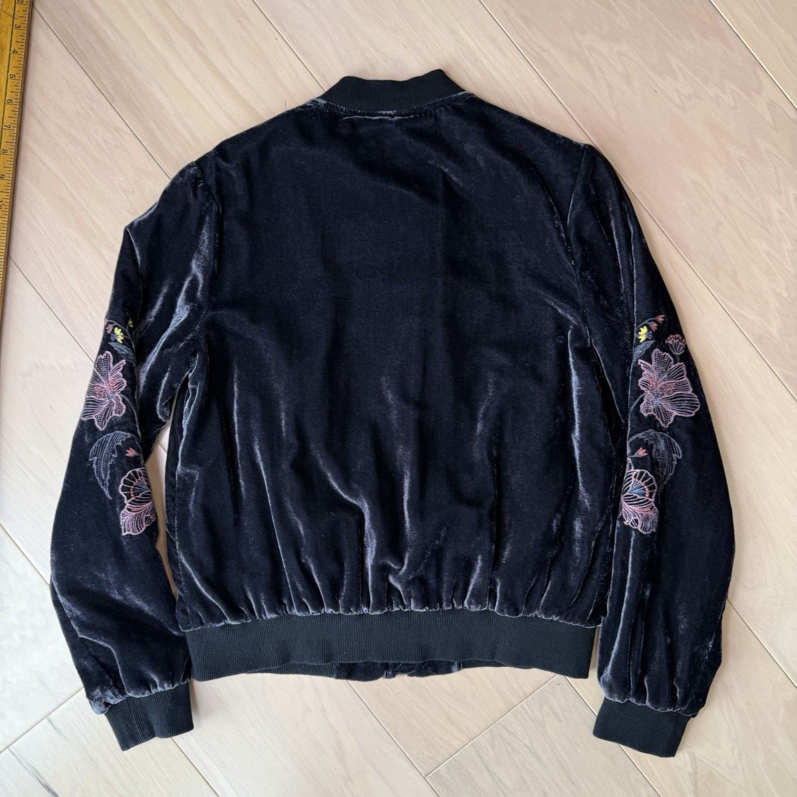 Other JOA Jacket Women's Medium Black Velvet Embroidered Full Zip Size M / US 6-8 / IT 42-44 - 9 Thumbnail