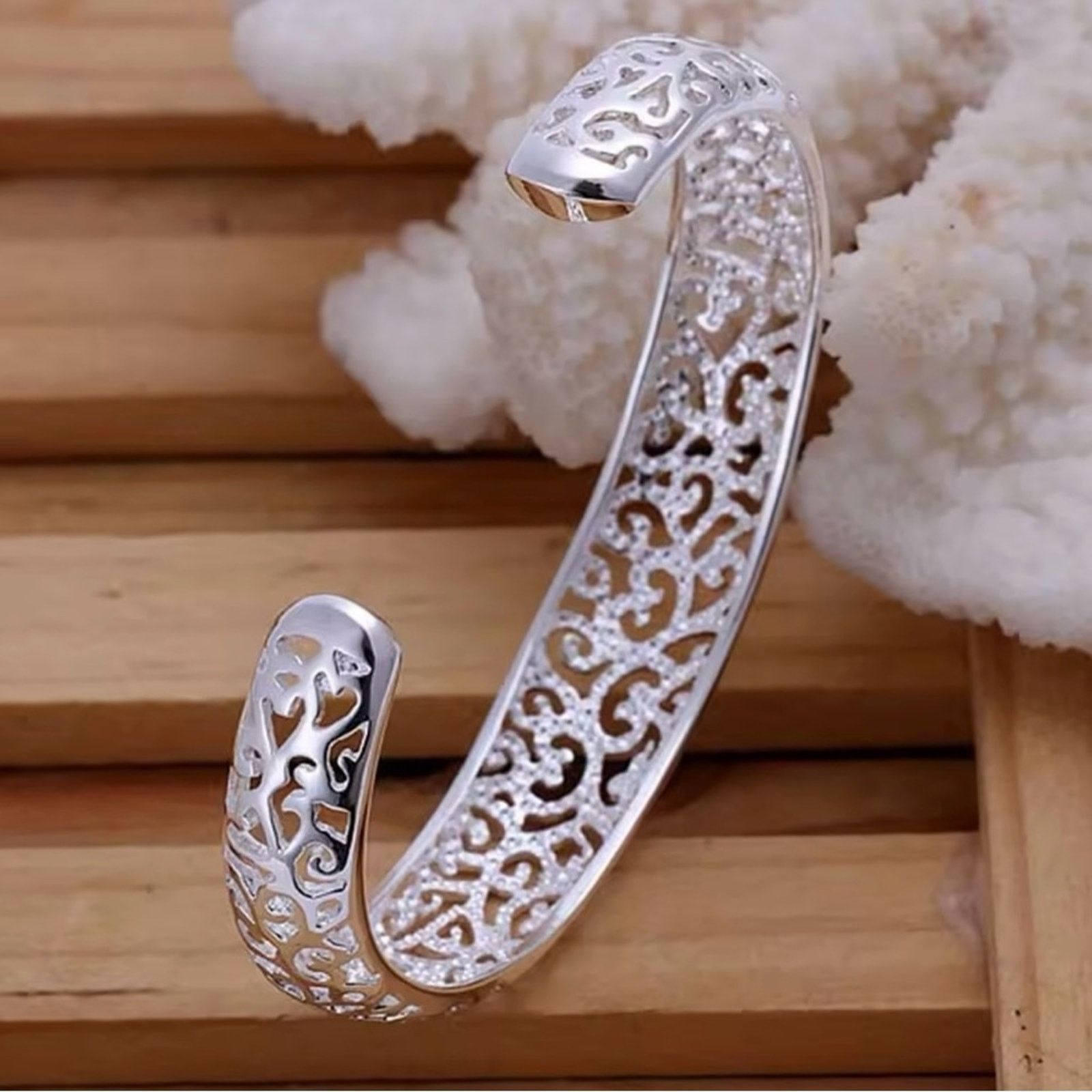 Other Sterling Silver open bangle bracelet for women Size ONE SIZE - 5 Thumbnail