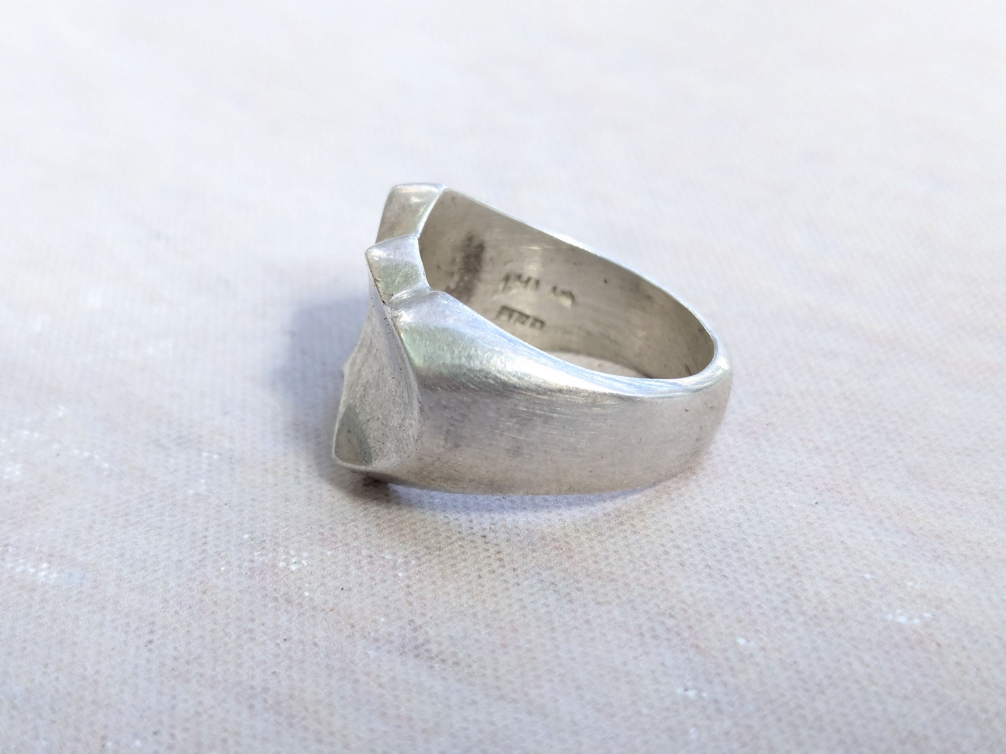 Jewelry Vintage Sterling Silver Ring Hearts 7.75 Taxco Mexico Size ONE SIZE - 2 Thumbnail