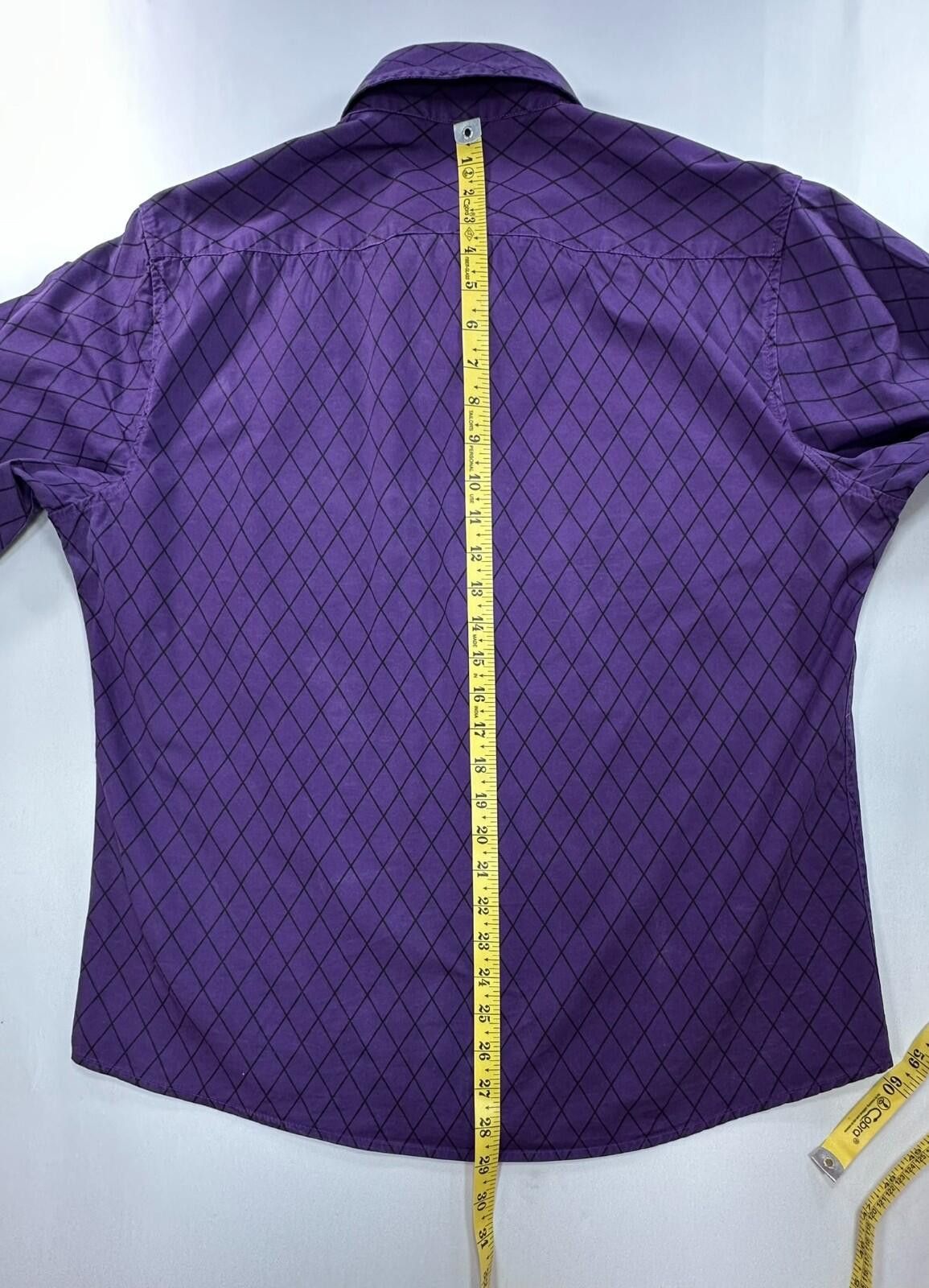 Other Coofandy Cotton/Poly Diamond Check Button Up Purple Mens L Size US L / EU 52-54 / 3 - 3 Thumbnail