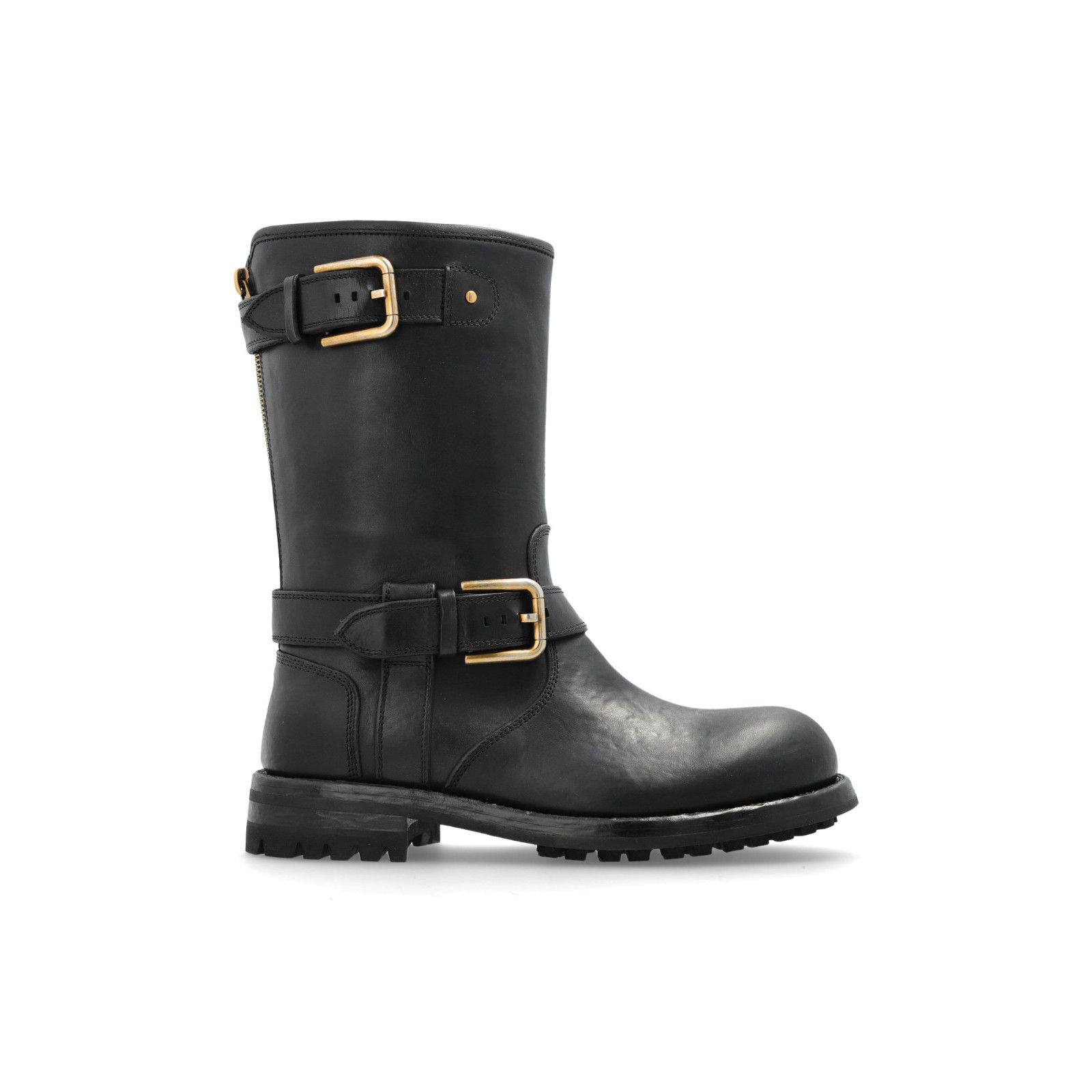 DOLCE&GABBANA Black Leather Ankle Boots New & Authentic (Wom