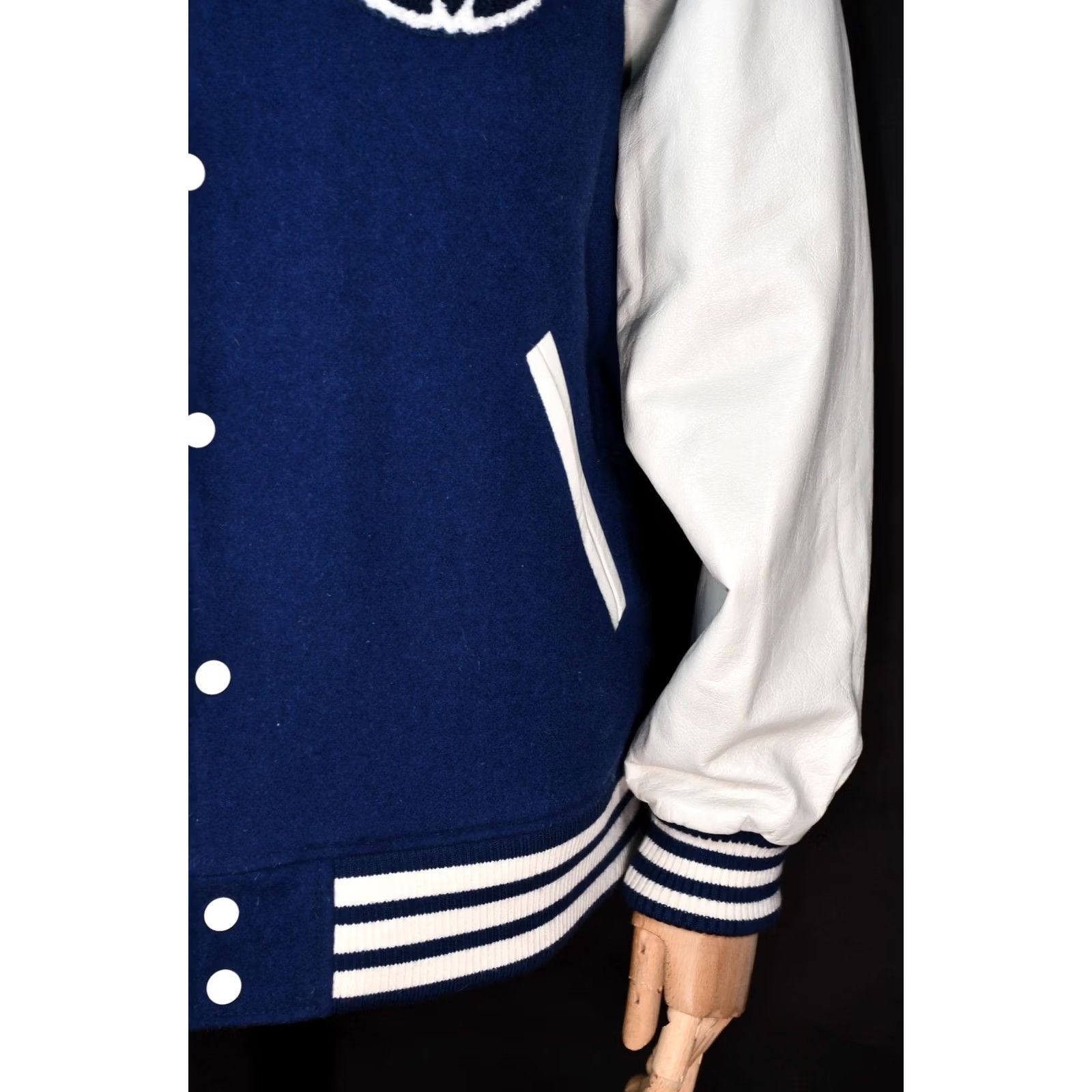 Adidas Adidas Originals Nigo 25 Varsity College Leather Sleeve Men's Jacket XL Blue Wool Sleeve Bomber Jacket College Logo Vintage No (cond) Size US XL / EU 56 / 4 - 4 Thumbnail