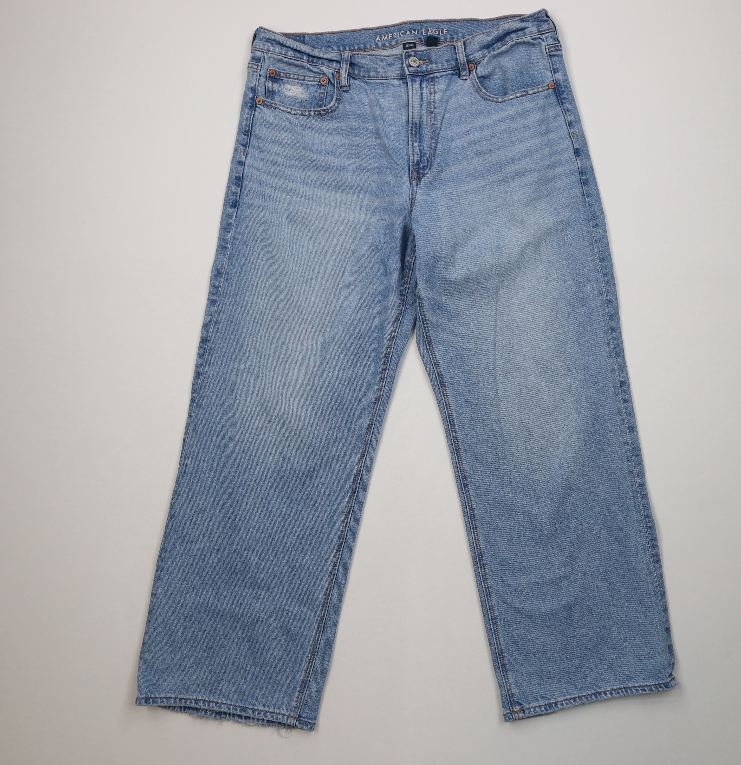 American Eagle Outfitters Vintage Y2K American Eagle Stovepipe Wide Leg Denim Jeans Size 34" / US 12 / IT 48 - 1 Thumbnail