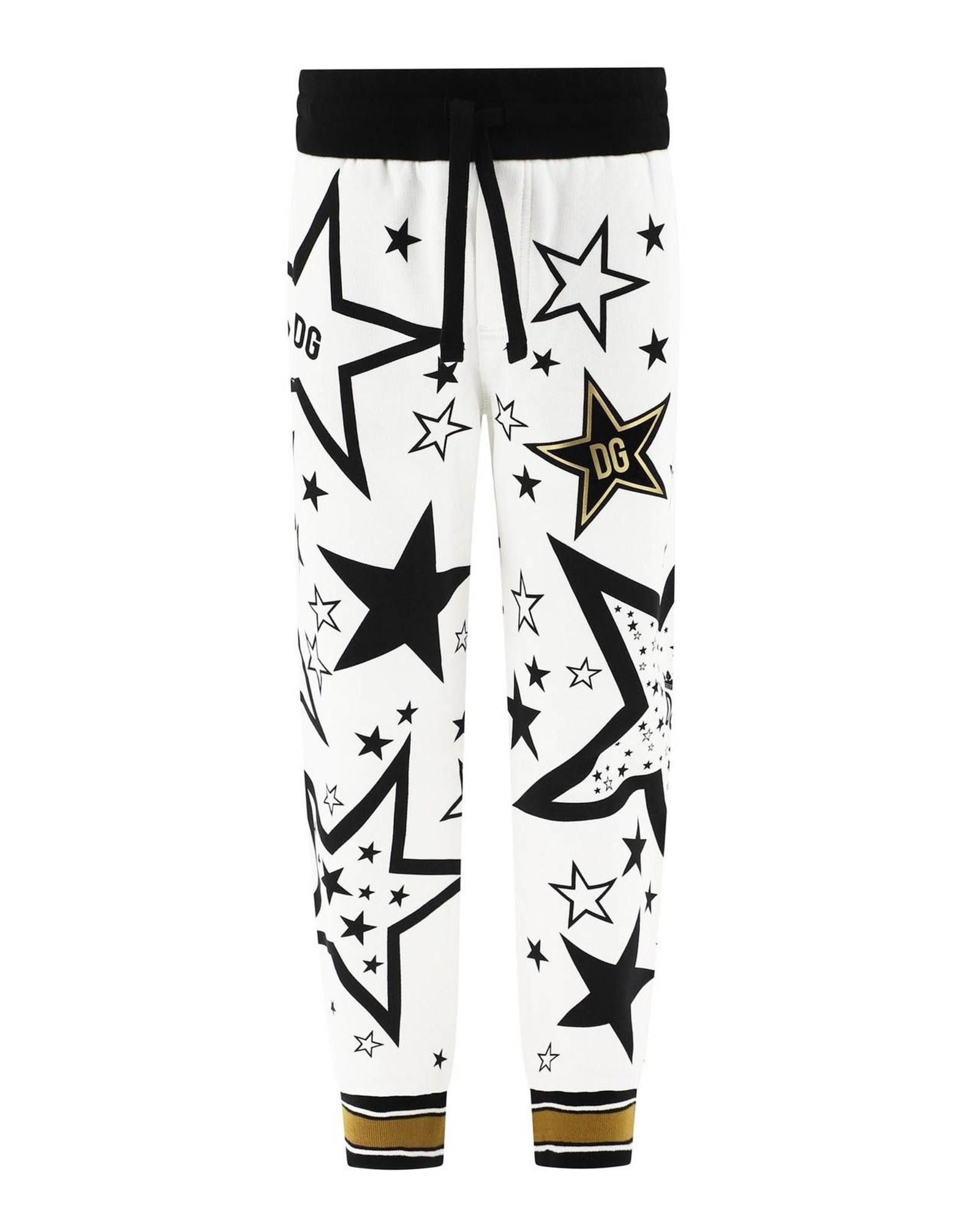 image of Dolce Gabbana Printed Cotton Sweatpants in White, Men's (Size 30)